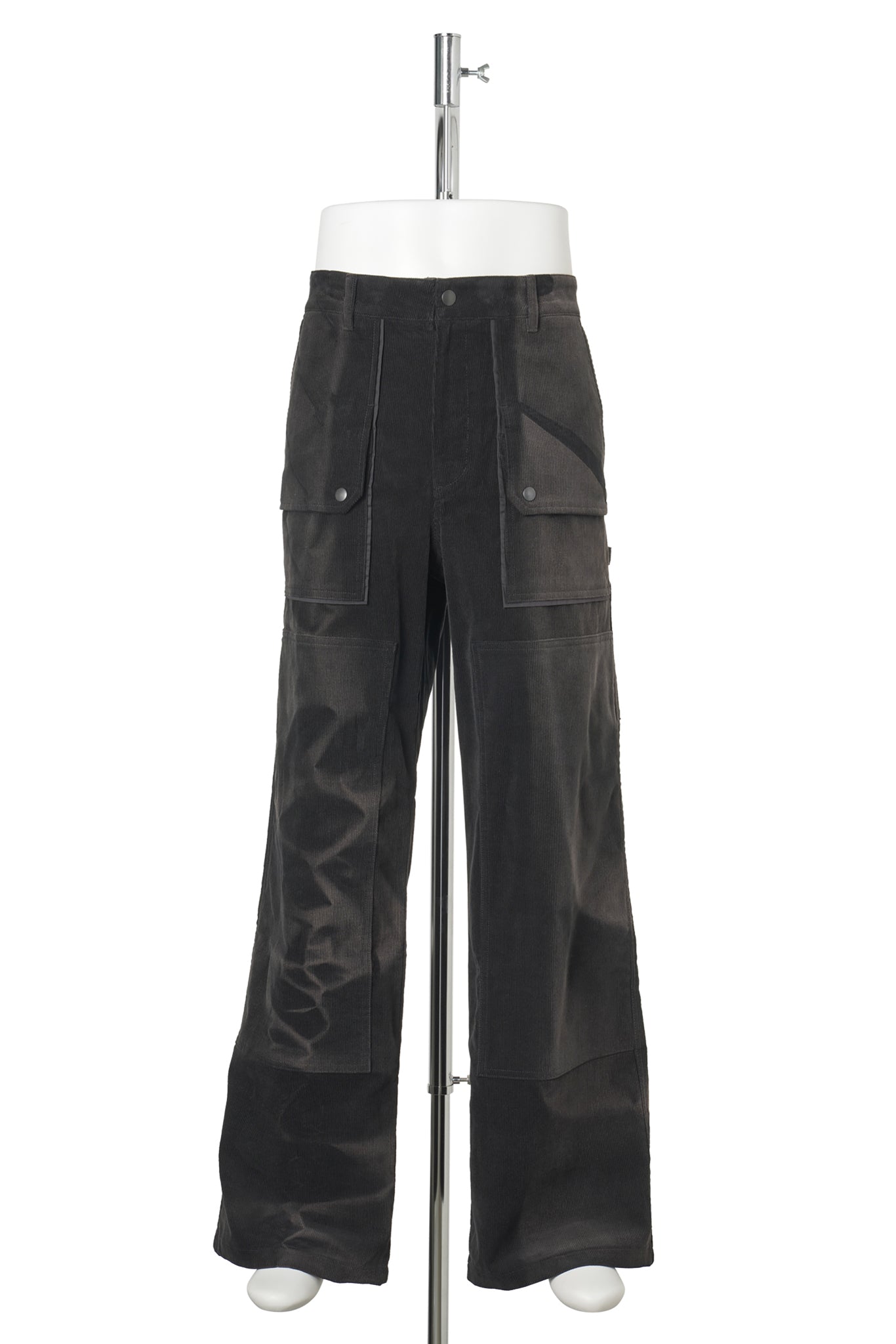 SUN-BLEACHED DOUBLE-KNEE TROUSERS / BLACK