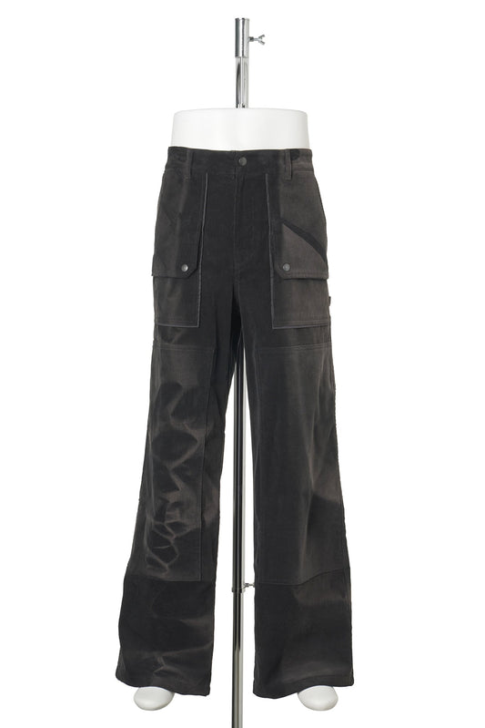 SUN-BLEACHED DOUBLE-KNEE TROUSERS / BLACK