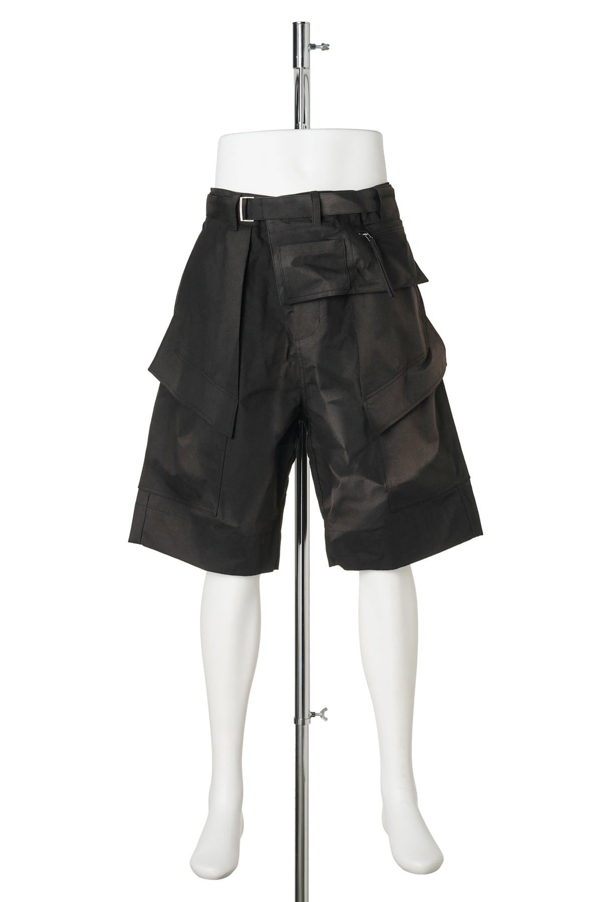 SUN-BLEACHED DETACHABLE POCKET HALF TROUSERS / BLACK