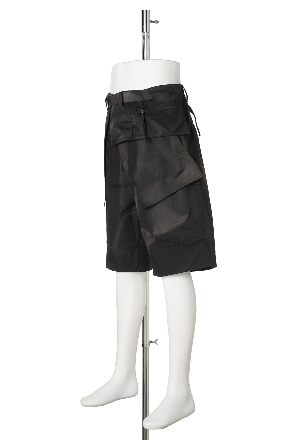 SUN-BLEACHED DETACHABLE POCKET HALF TROUSERS / BLACK