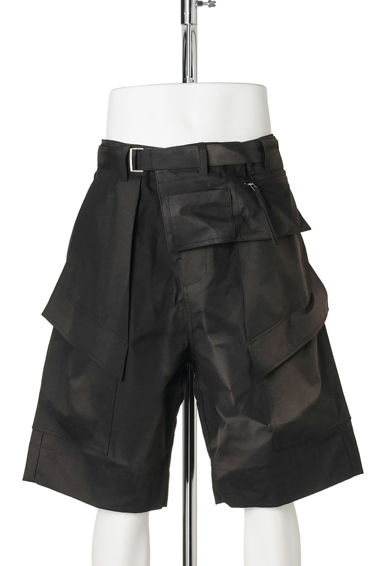 SUN-BLEACHED DETACHABLE POCKET HALF TROUSERS / BLACK