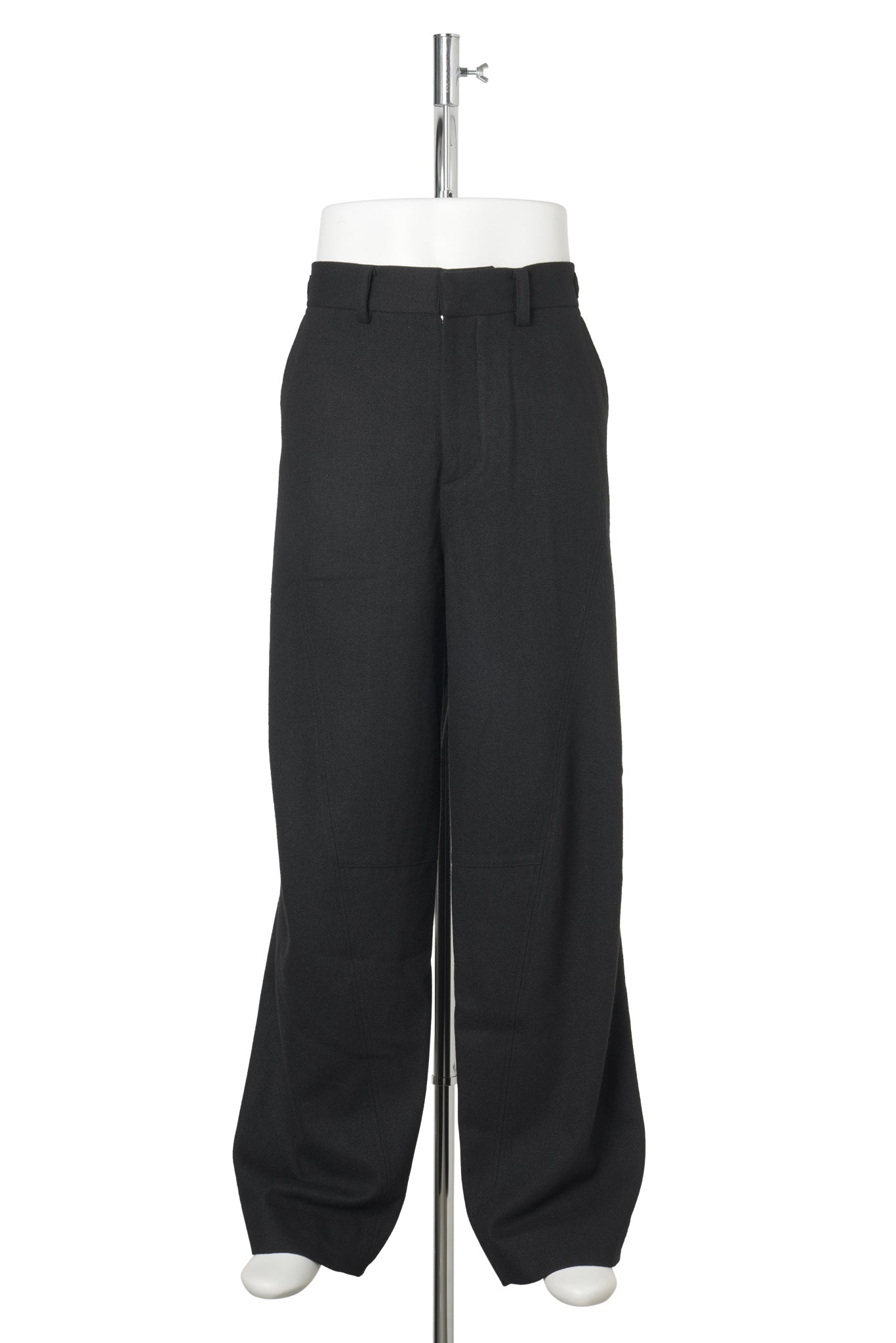 WOOL DART TROUSERS / BLACK