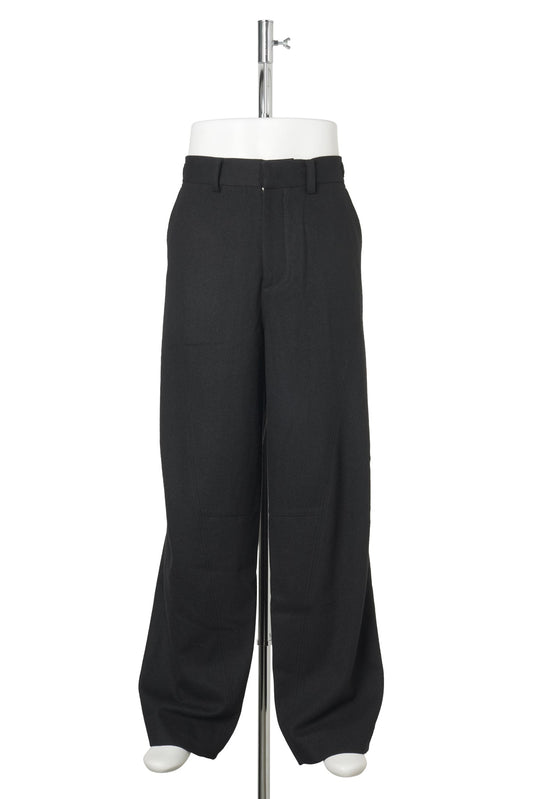 WOOL DART TROUSERS / BLACK