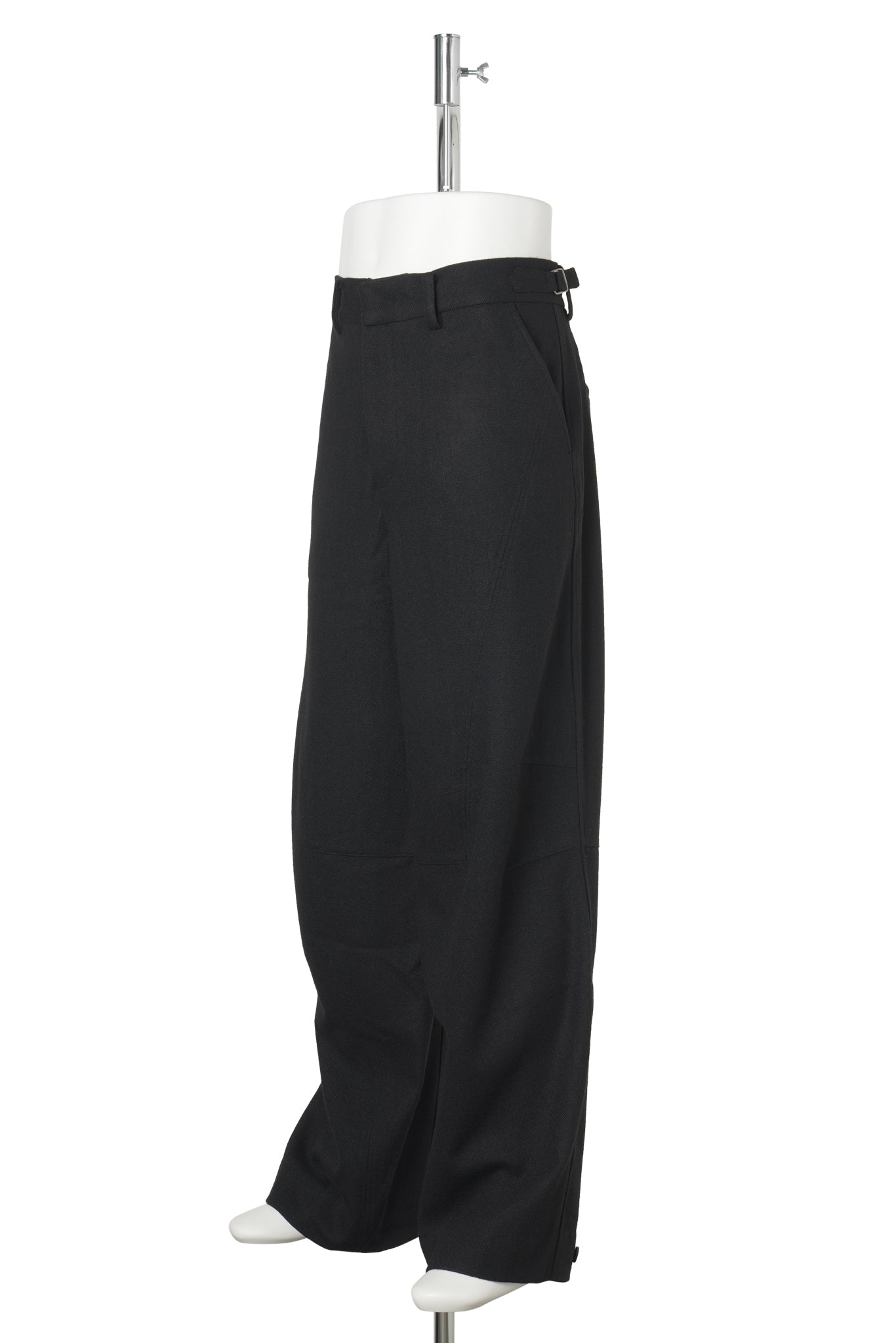 WOOL DART TROUSERS / BLACK