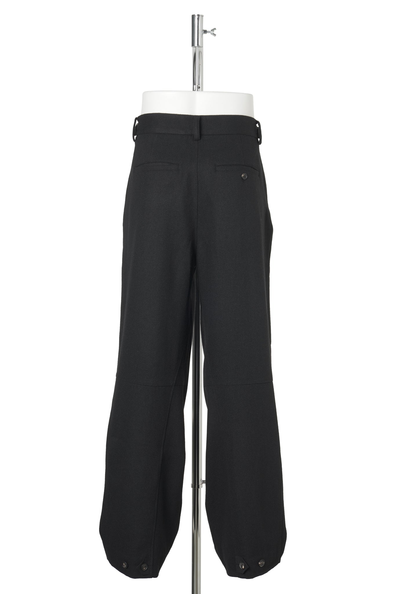WOOL DART TROUSERS / BLACK