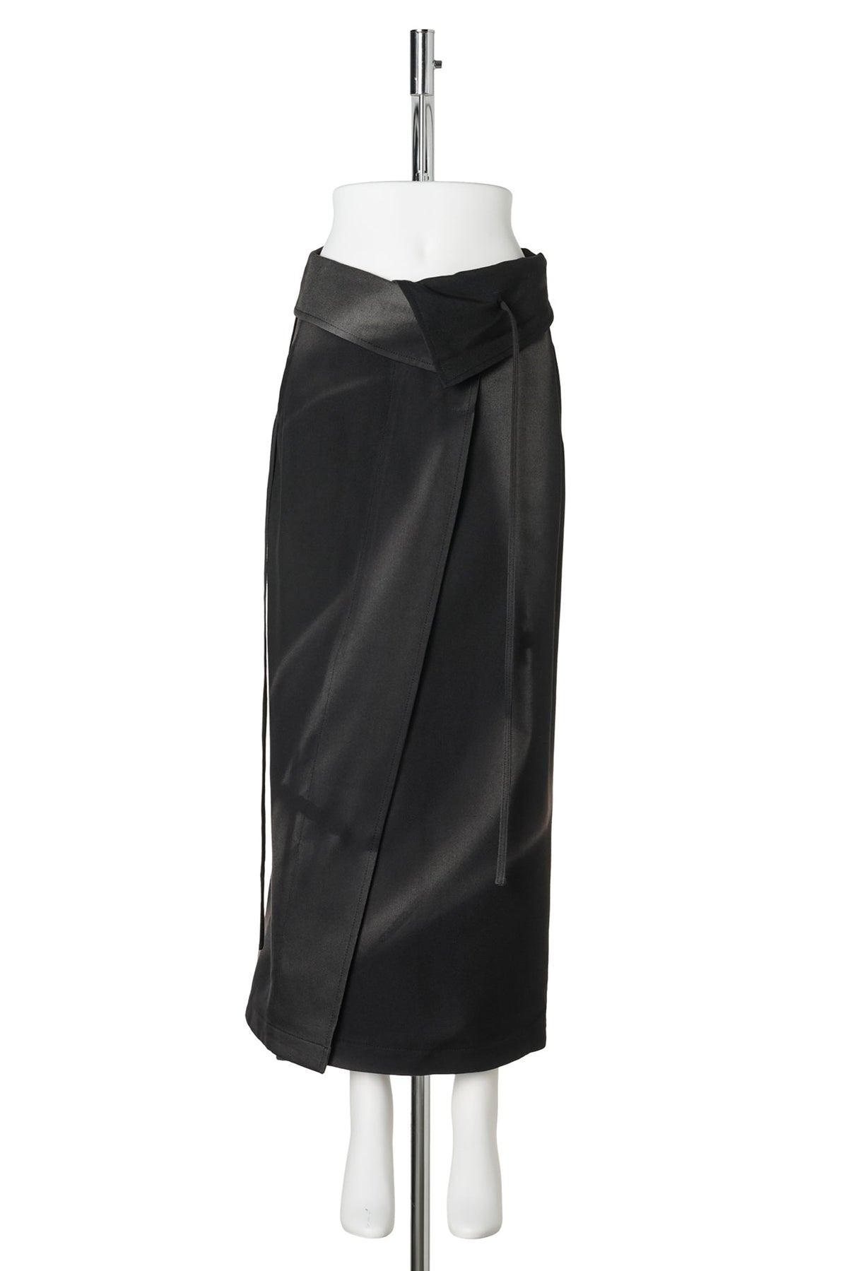 SUN-BLEACHED FOLDED WRAP SKIRT / BLACK