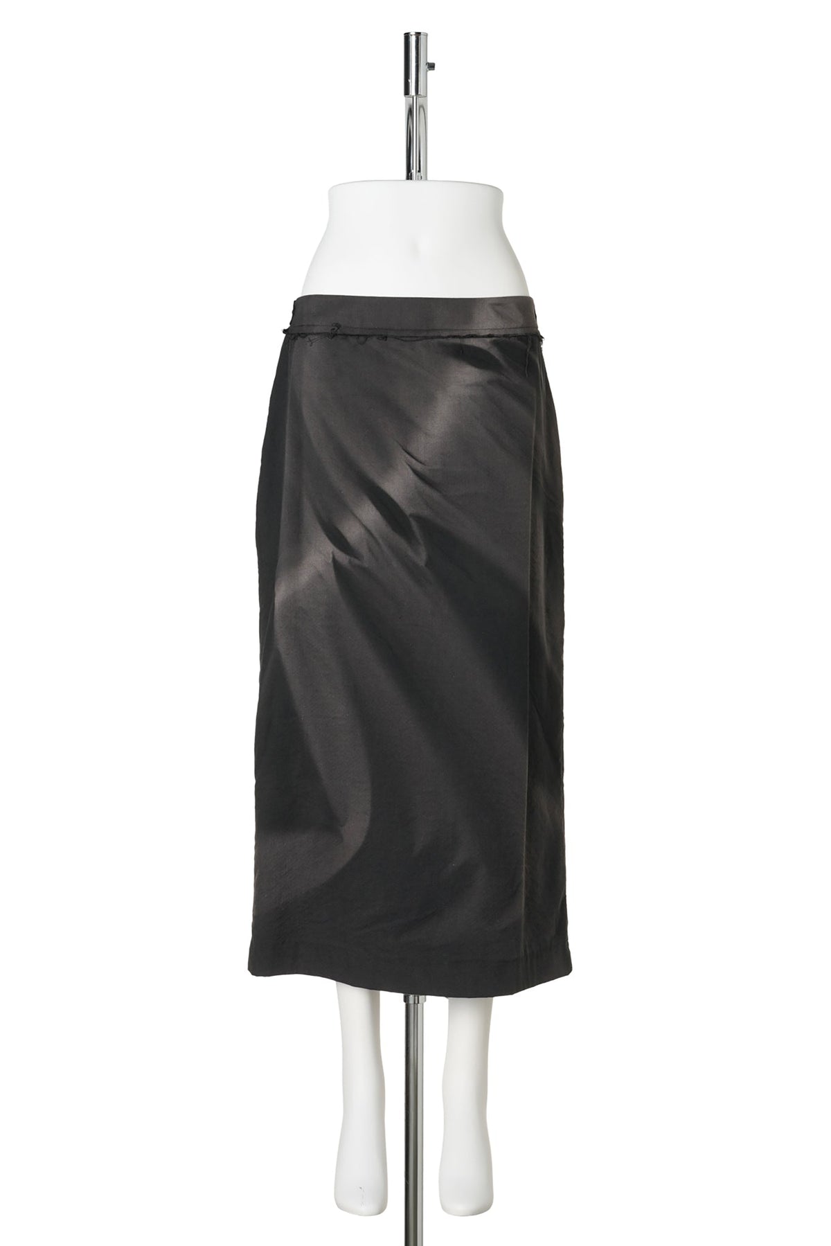 SUN-BLEACHED RAW-EDGE SKIRT / BLACK