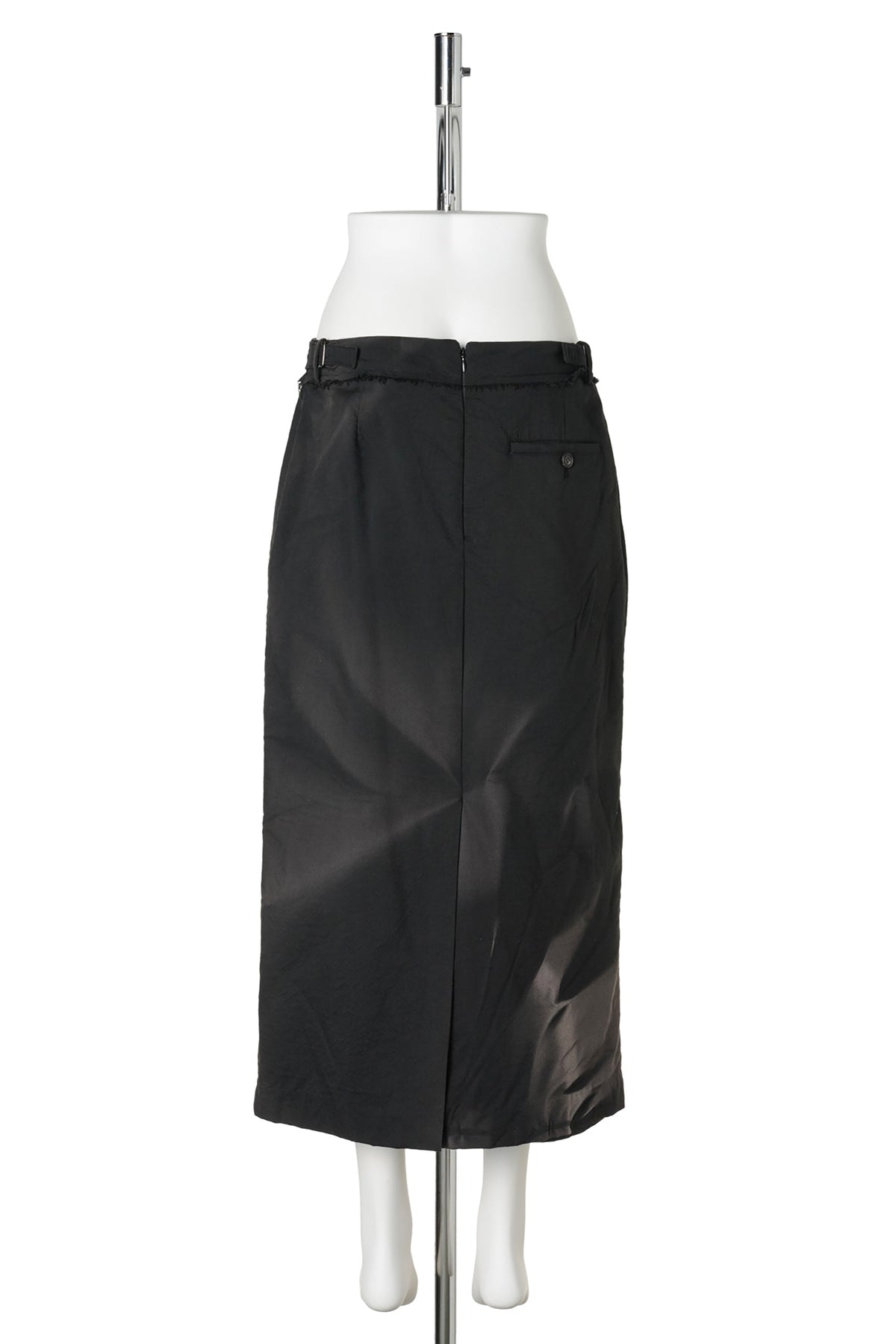 SUN-BLEACHED RAW-EDGE SKIRT / BLACK
