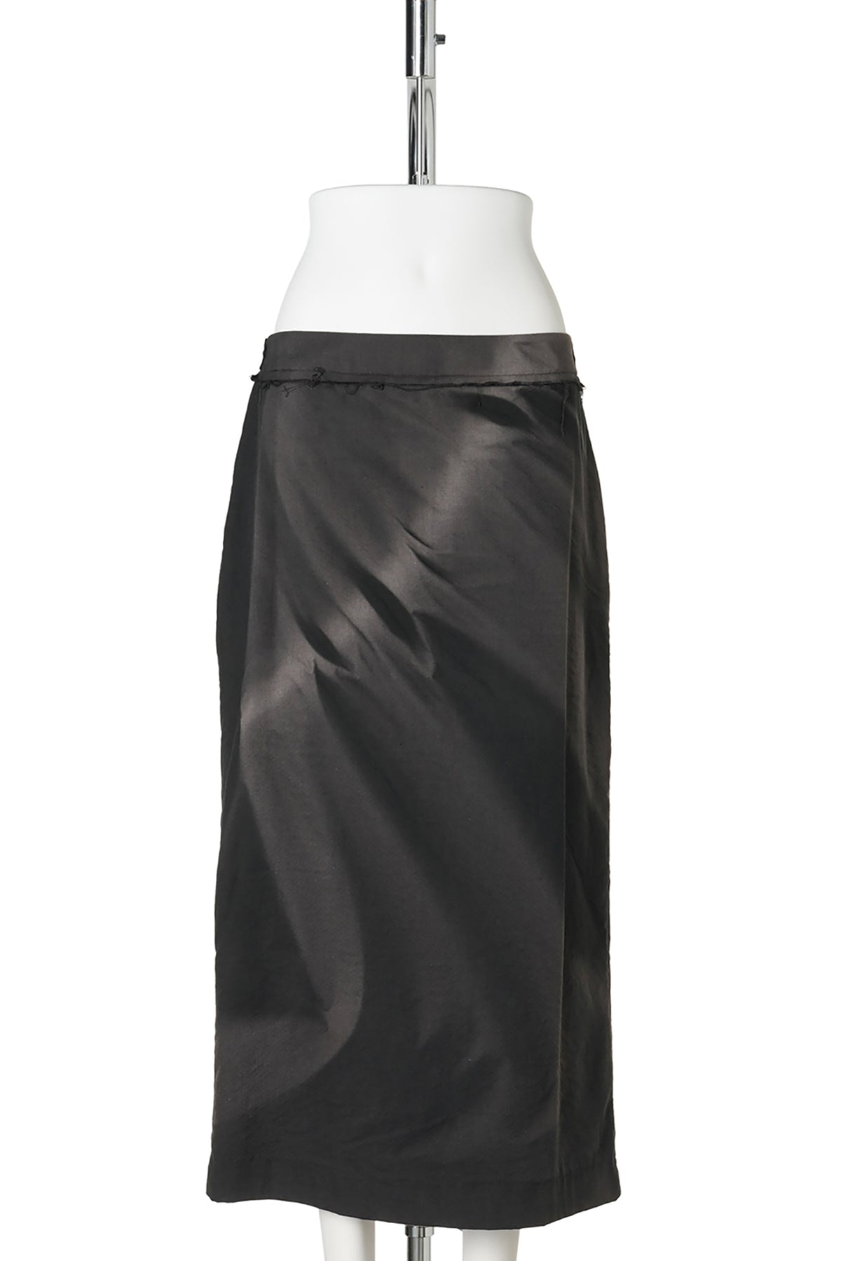 SUN-BLEACHED RAW-EDGE SKIRT / BLACK