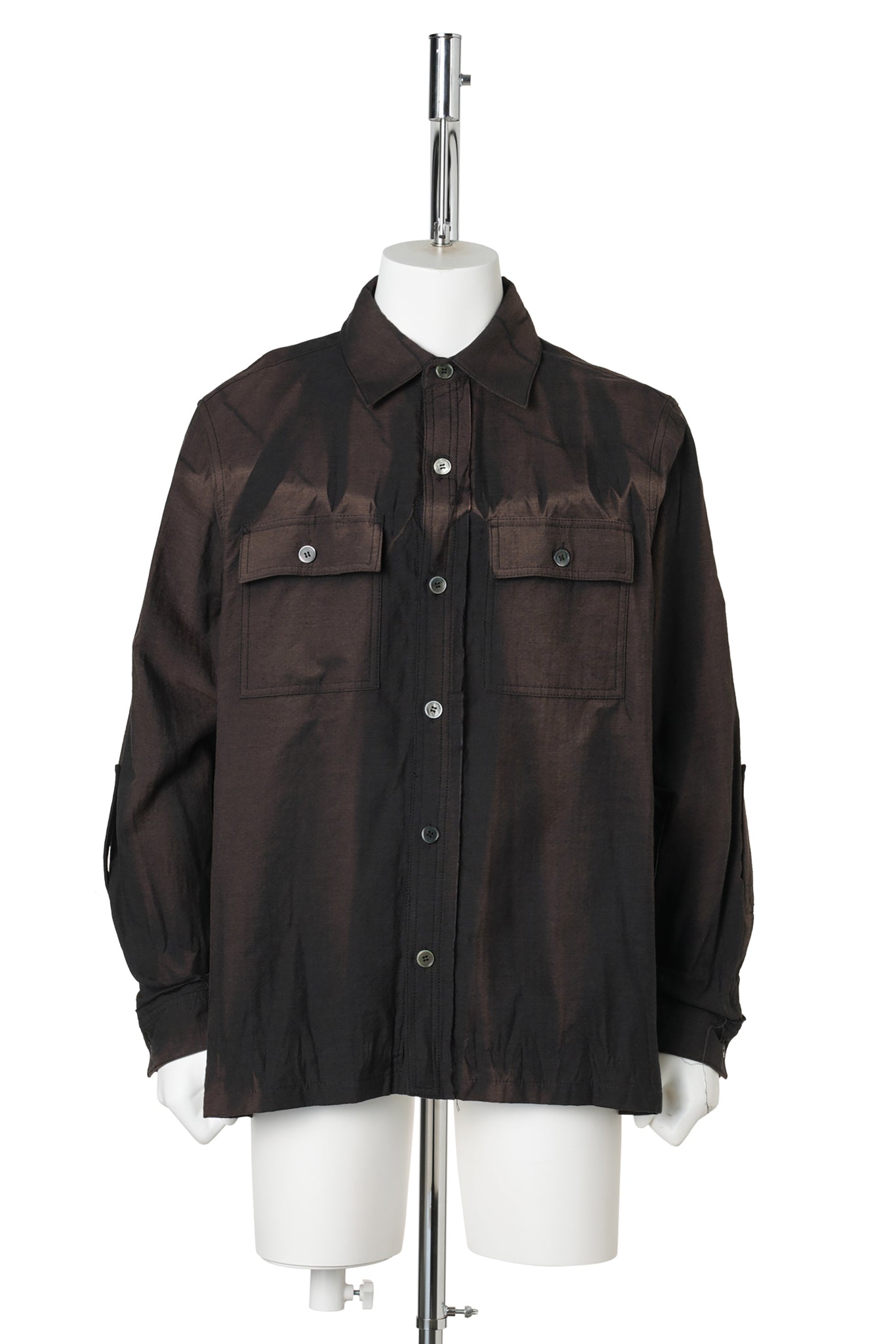 SUN-BLEACHED RAW-EDGE SHIRT / BLACK