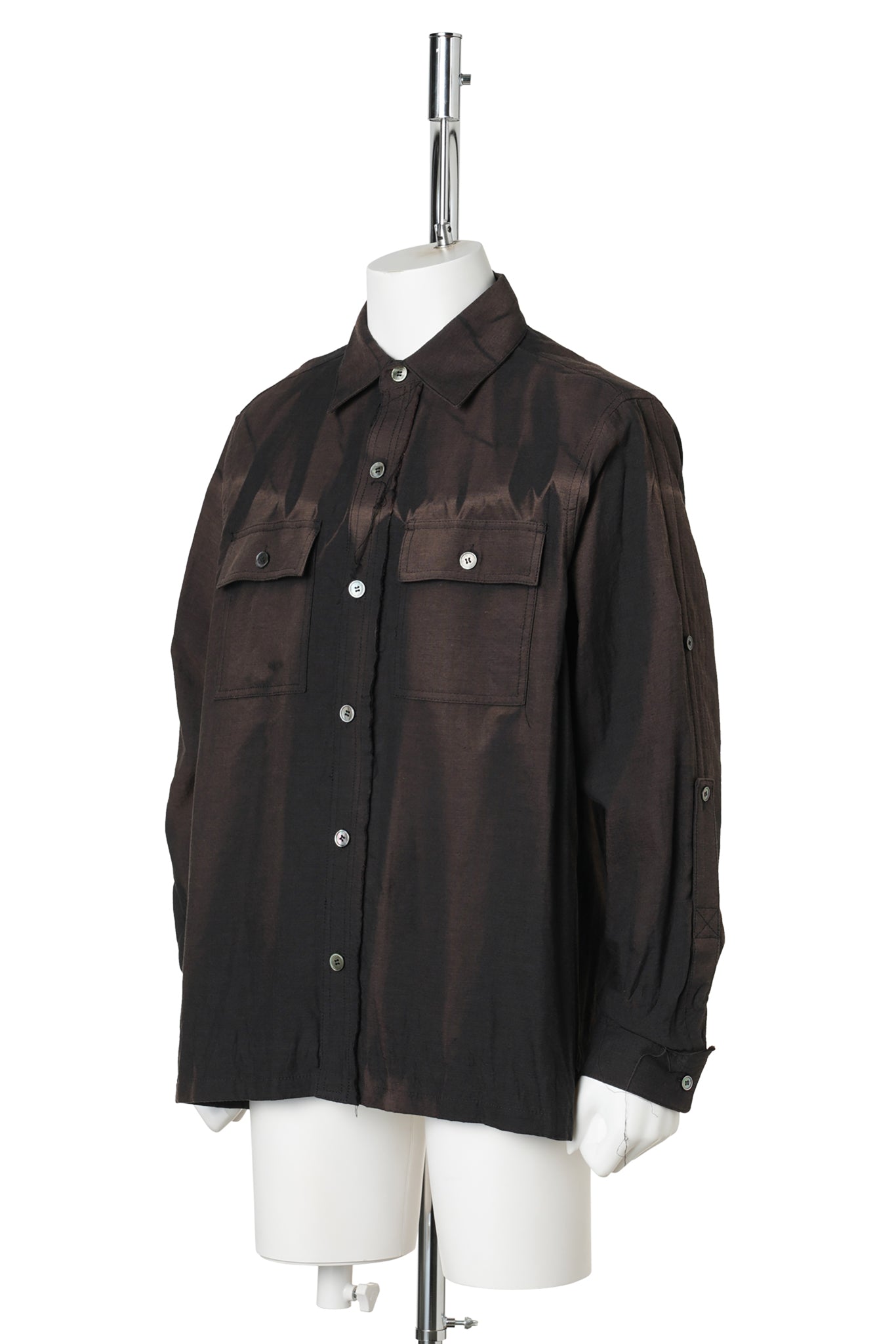 SUN-BLEACHED RAW-EDGE SHIRT / BLACK
