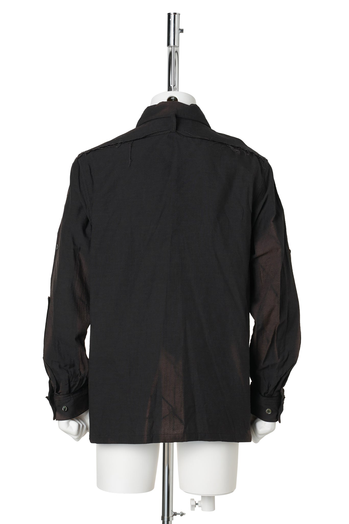 SUN-BLEACHED RAW-EDGE SHIRT / BLACK