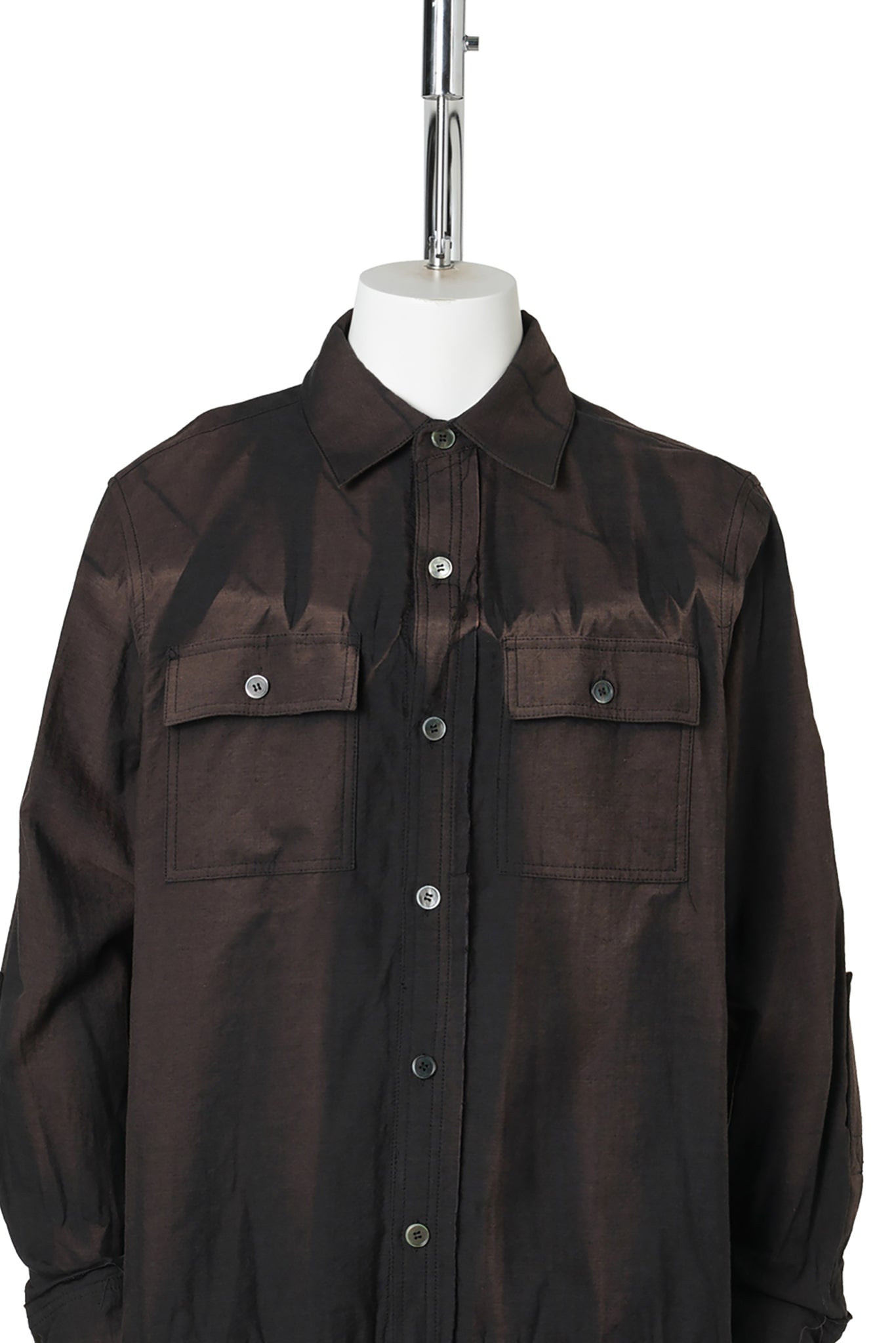 SUN-BLEACHED RAW-EDGE SHIRT / BLACK
