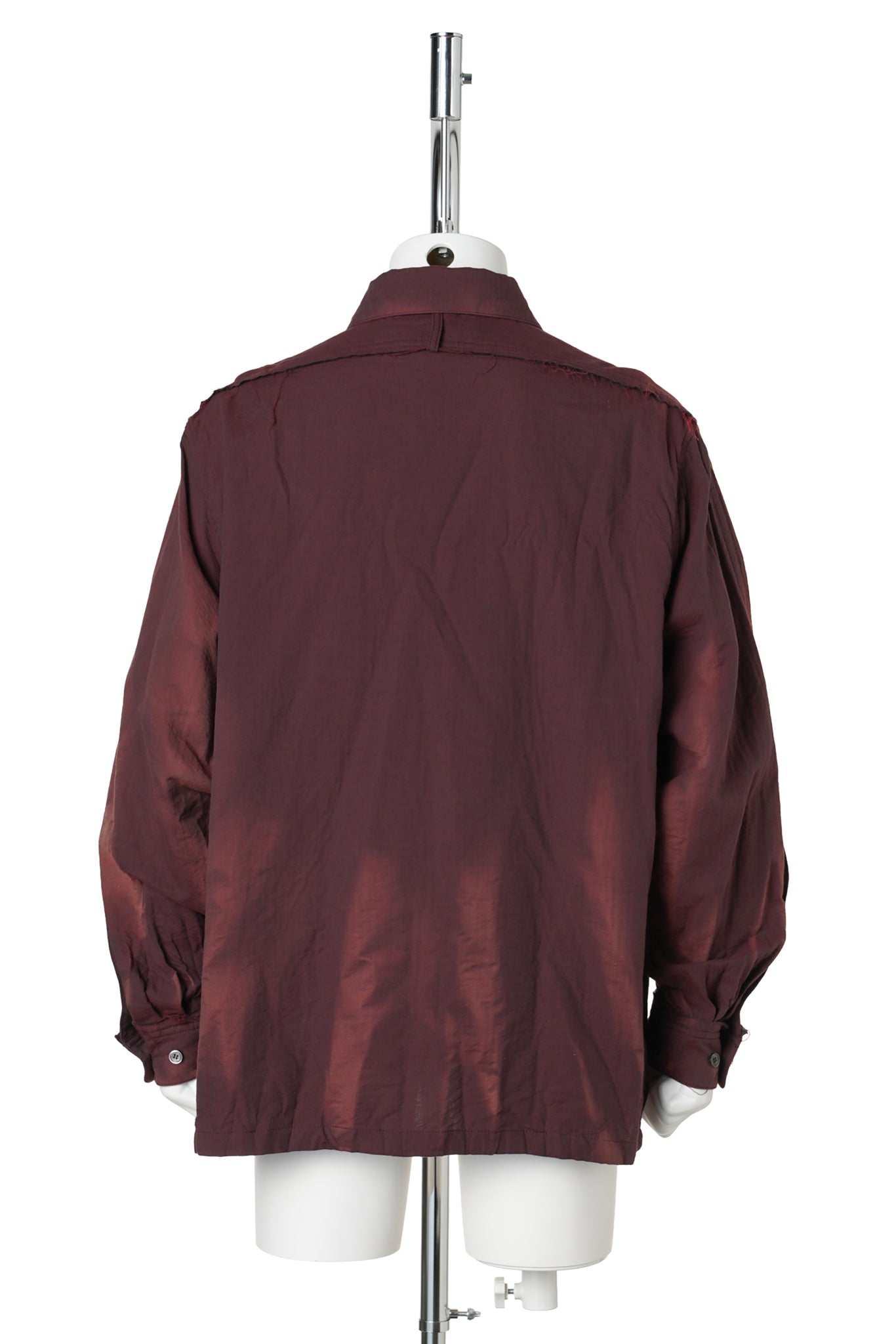 SUN-BLEACHED RAW-EDGE SHIRT / BURGUNDY