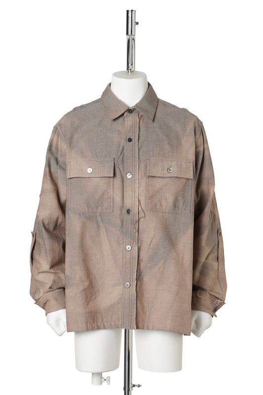 SUN-BLEACHED RAW-EDGE SHIRT / BEIGE