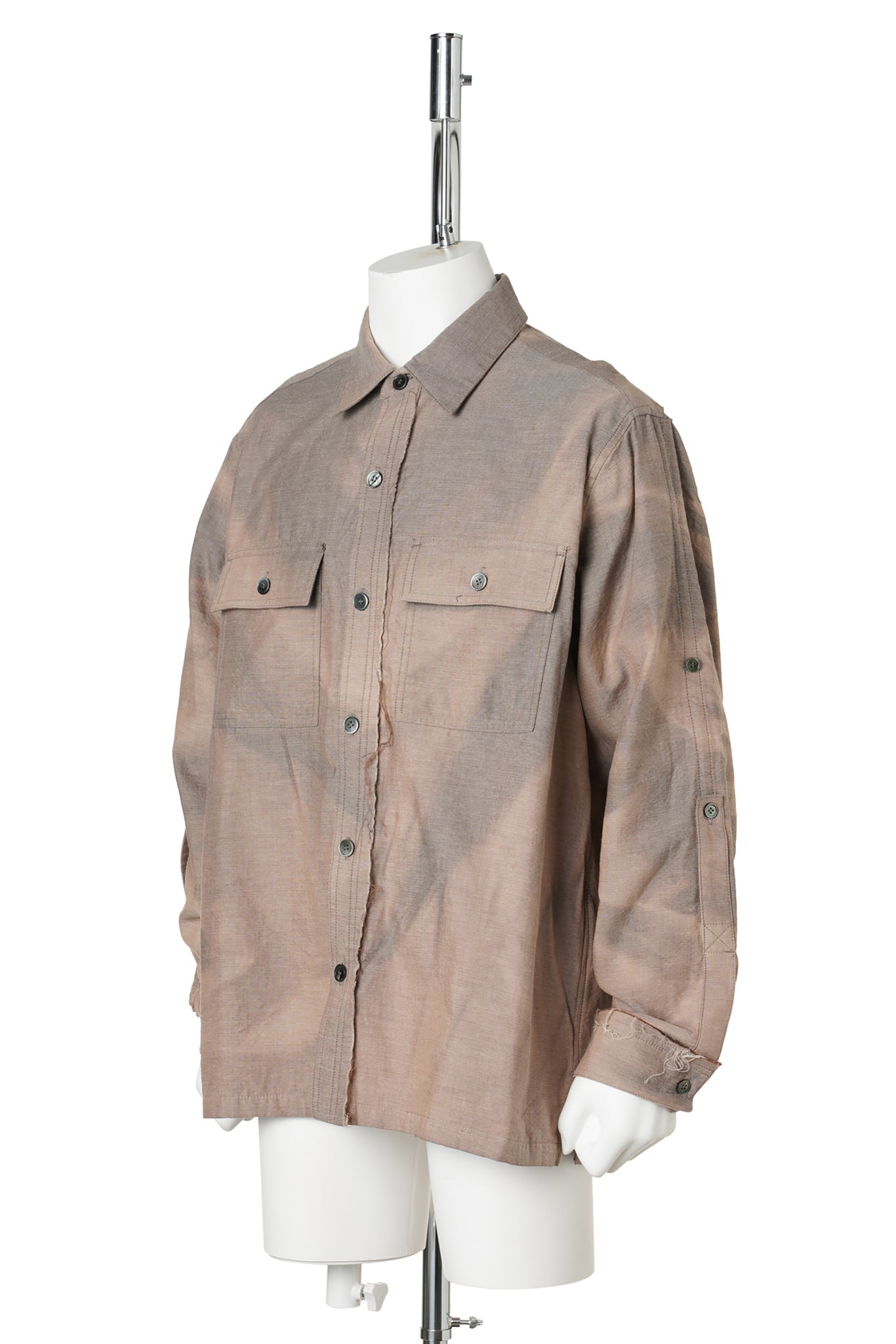 SUN-BLEACHED RAW-EDGE SHIRT / BEIGE