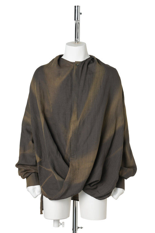 SUN-BLEACHED DRAPE SHIRT / KHAKI
