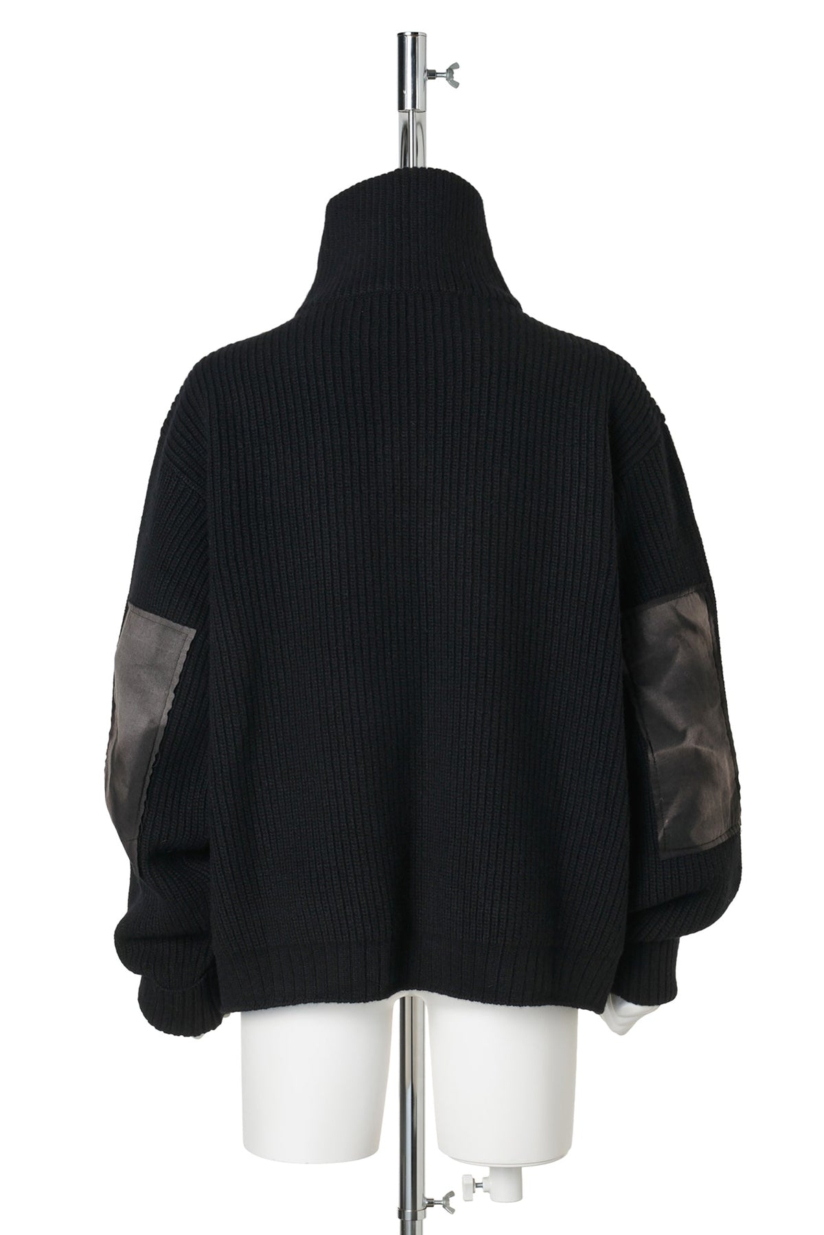 SUN-BLEACHED WIDE COLLAR KNIT CARDIGAN / BLACK