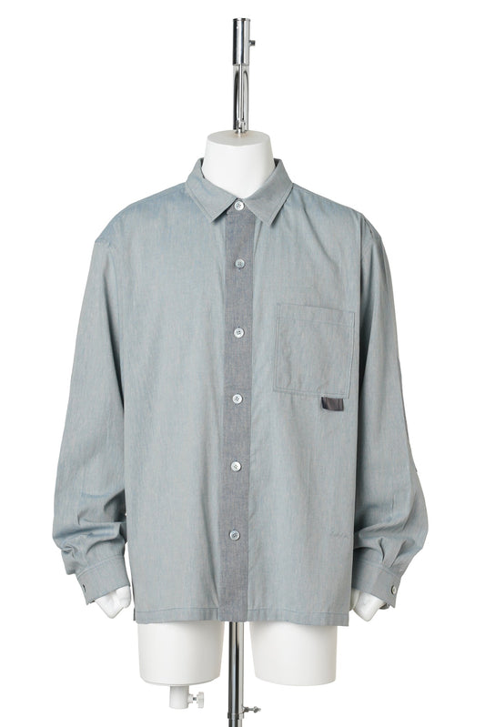 SUN-BLEACHED TAB SHIRT / BLUE