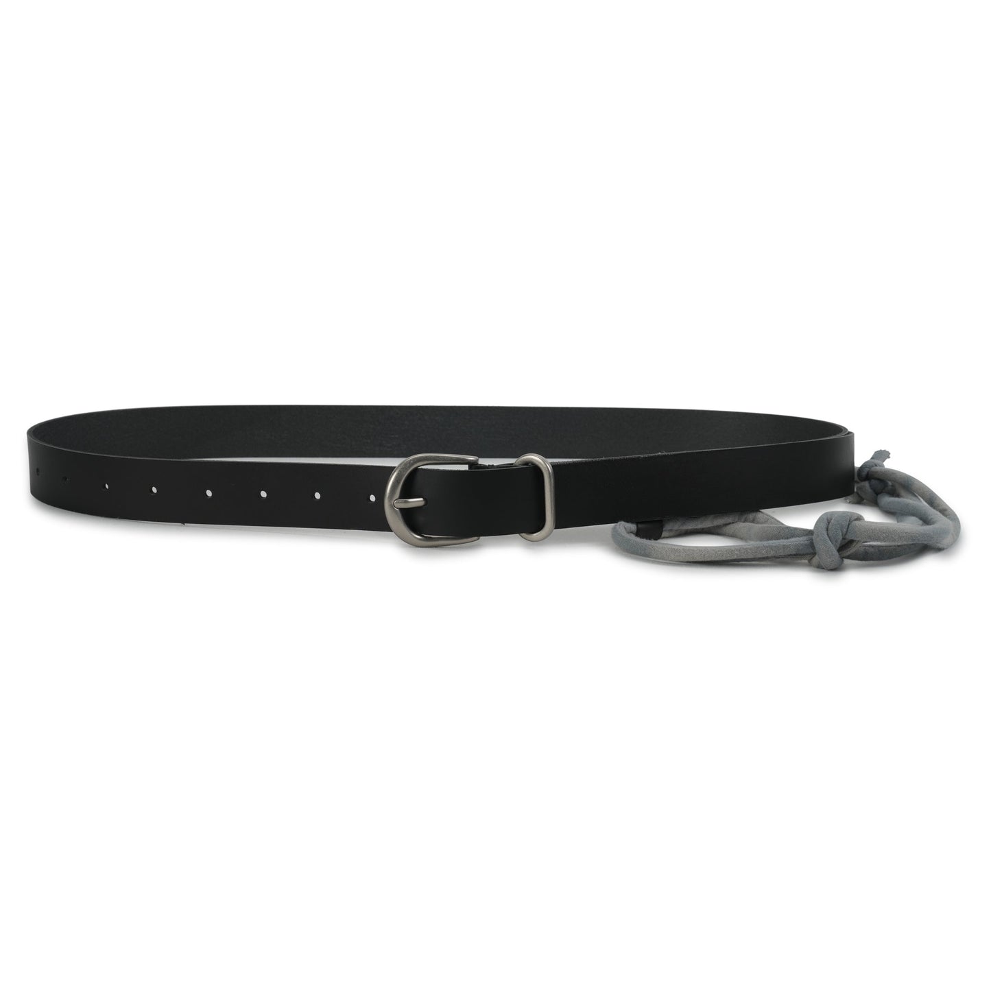 SUN-BLEACHED STRING DETAILED LEATHER BELT / BLACK