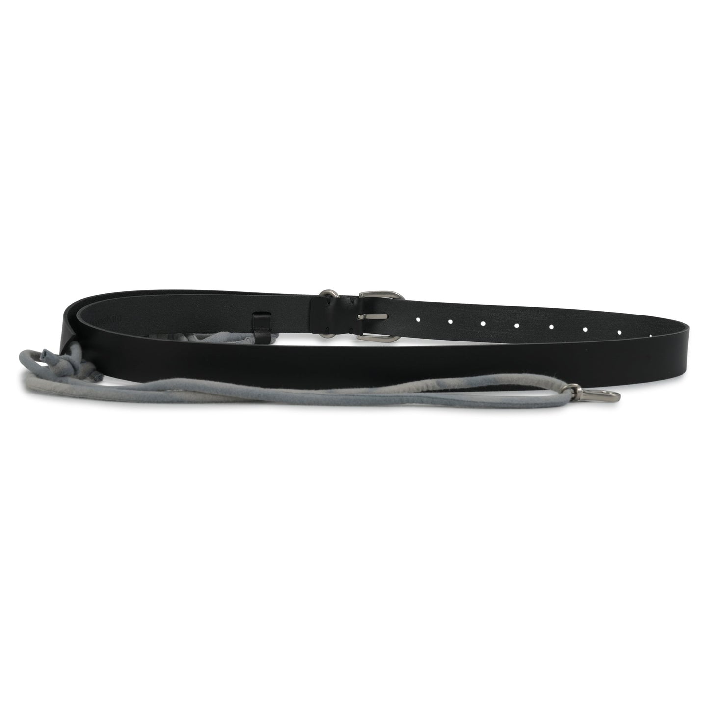 SUN-BLEACHED STRING DETAILED LEATHER BELT / BLACK