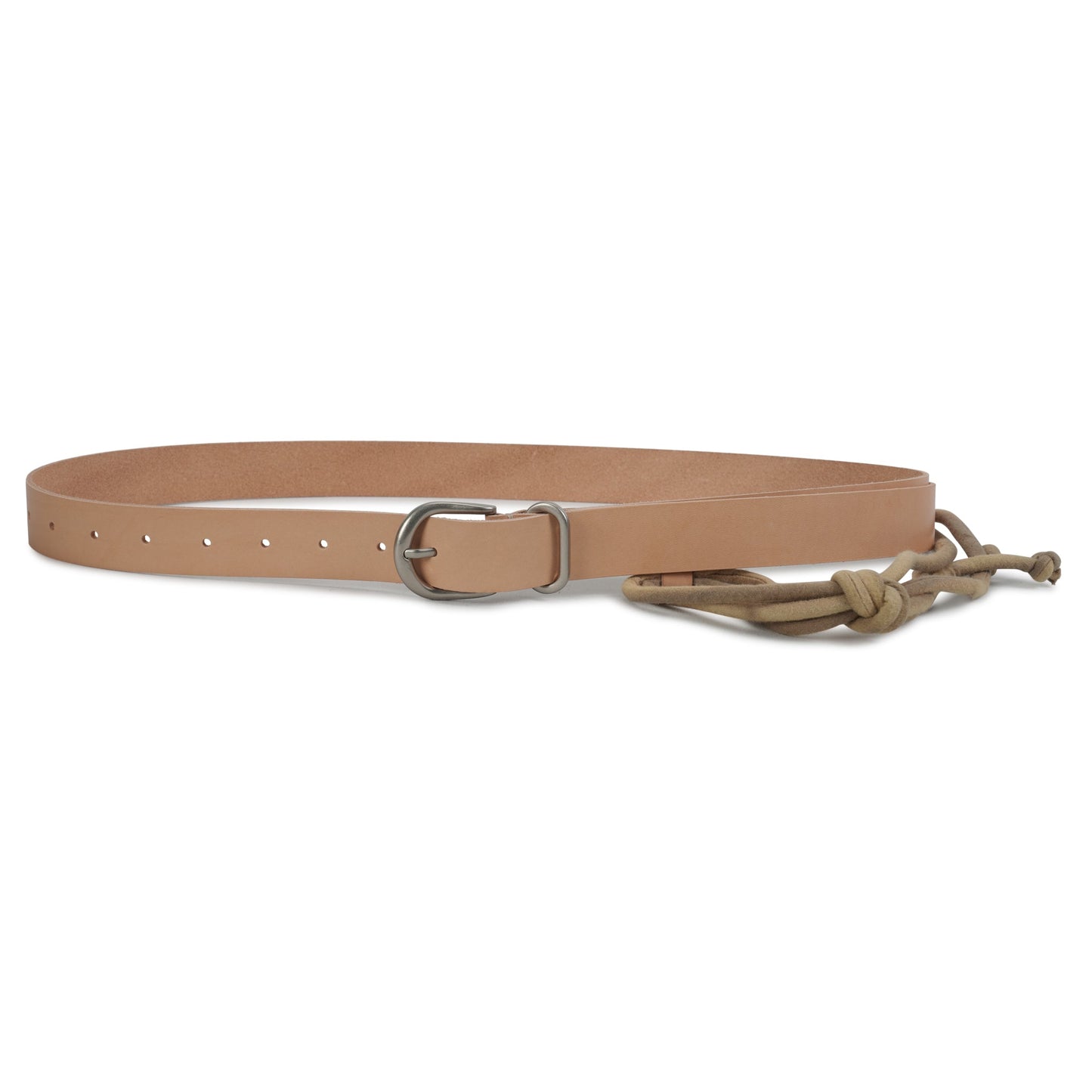 SUN-BLEACHED STRING DETAILED LEATHER BELT / TAN