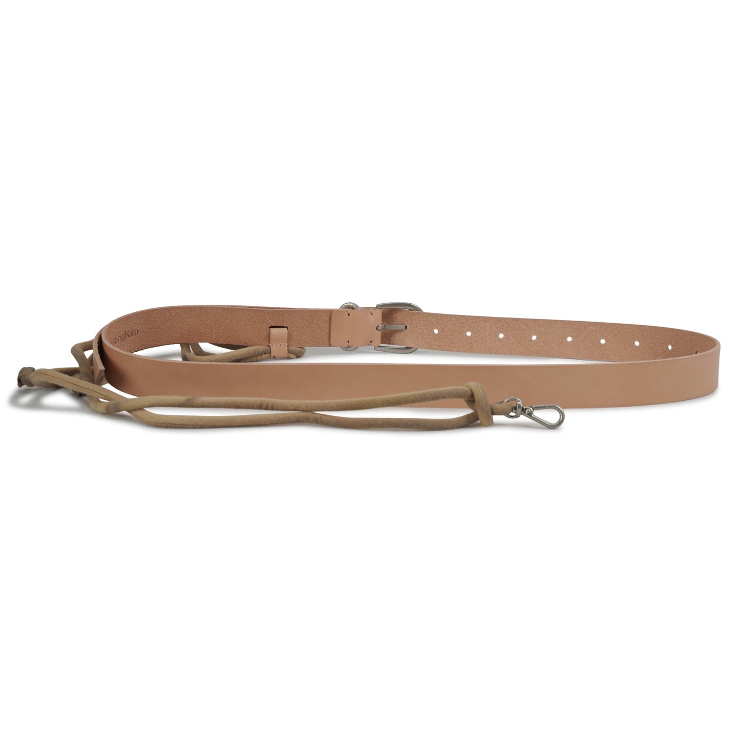 SUN-BLEACHED STRING DETAILED LEATHER BELT / TAN