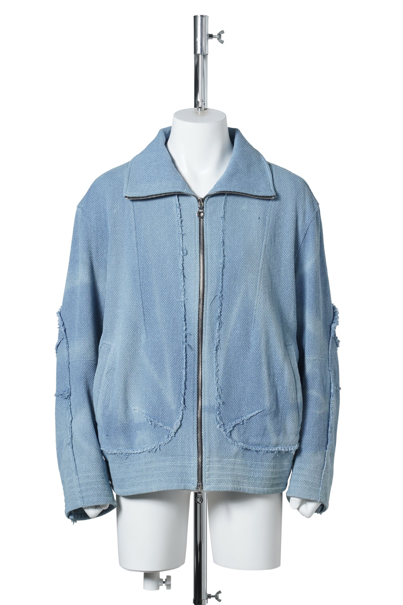 SUN-BLEACHED RAW EDGED JACKET / LIGHT BLUE