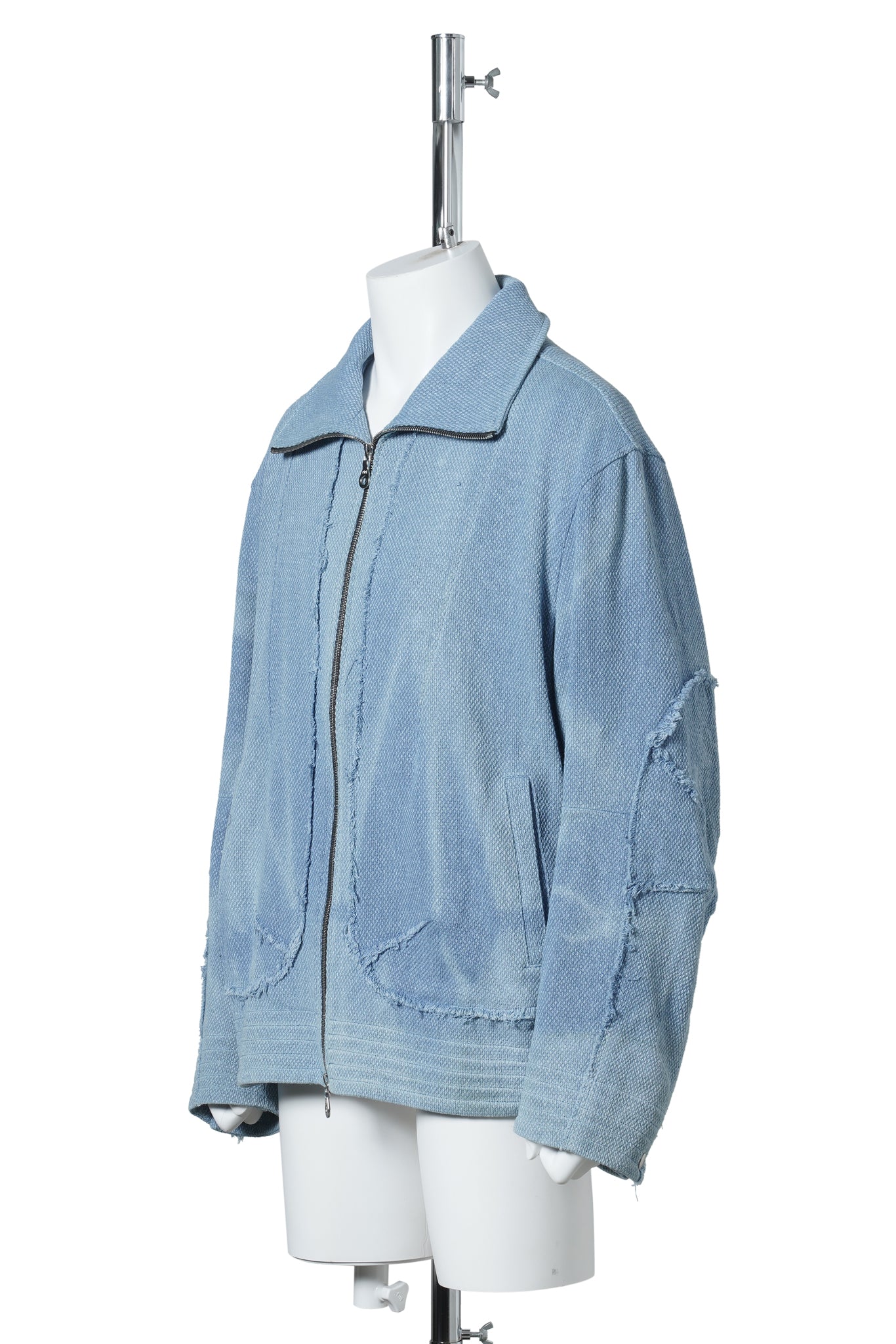 SUN-BLEACHED RAW EDGED JACKET / LIGHT BLUE