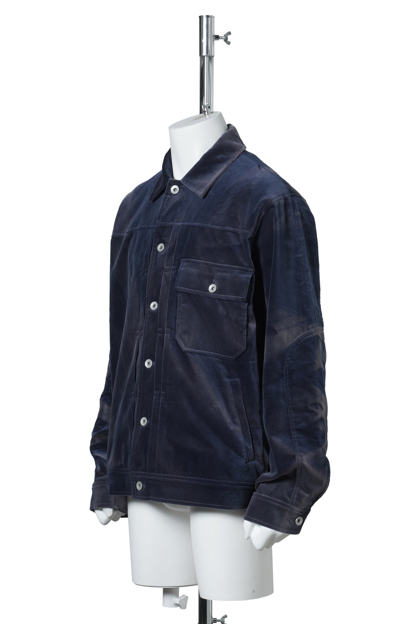 SUN-BLEACHED VELVET TRUCKER JACKET / BLUE