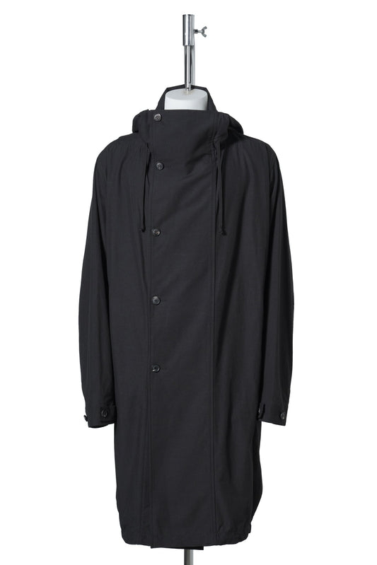 DRAPED COAT / BLACK