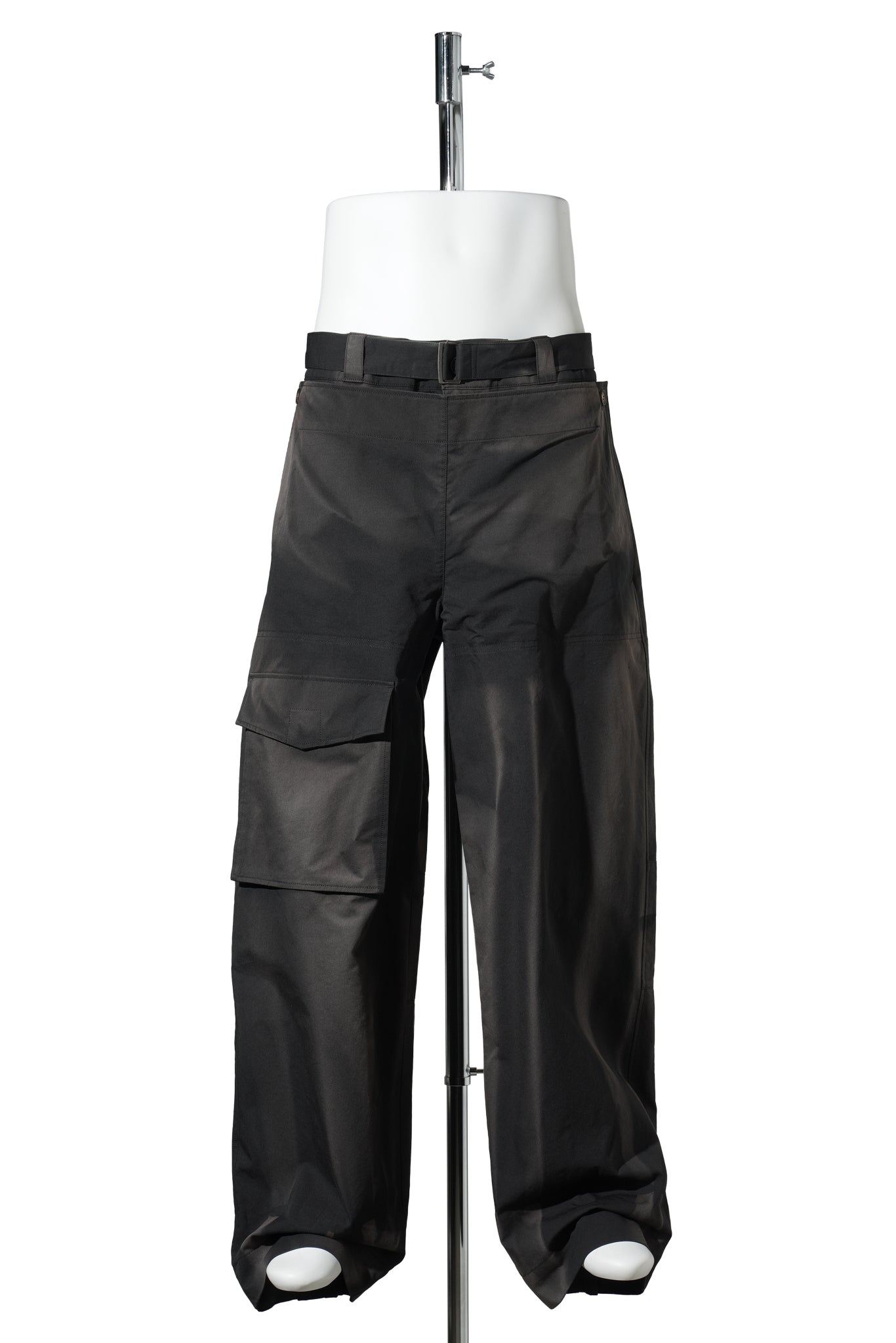 SUN-BLEACHED DOUBLE FRONT WIDE TROUSERS / BLACK