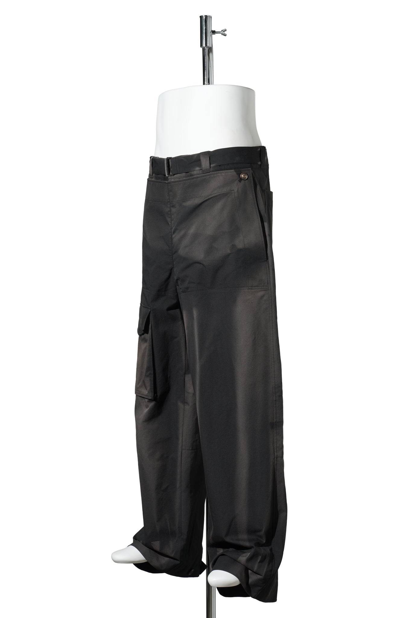 SUN-BLEACHED DOUBLE FRONT WIDE TROUSERS / BLACK