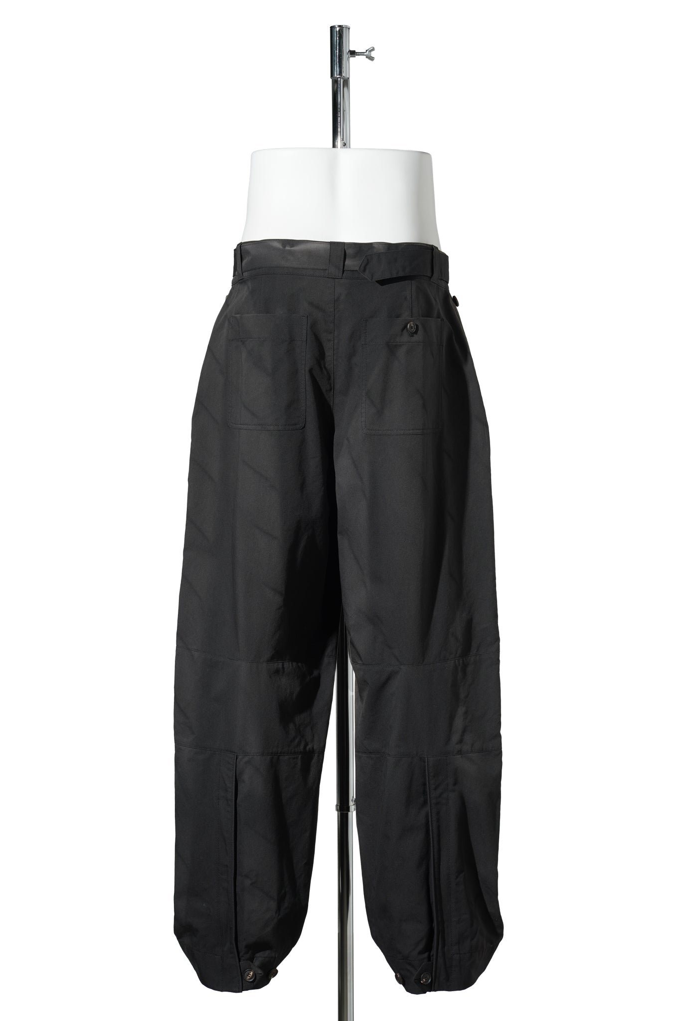 SUN-BLEACHED DOUBLE FRONT WIDE TROUSERS / BLACK