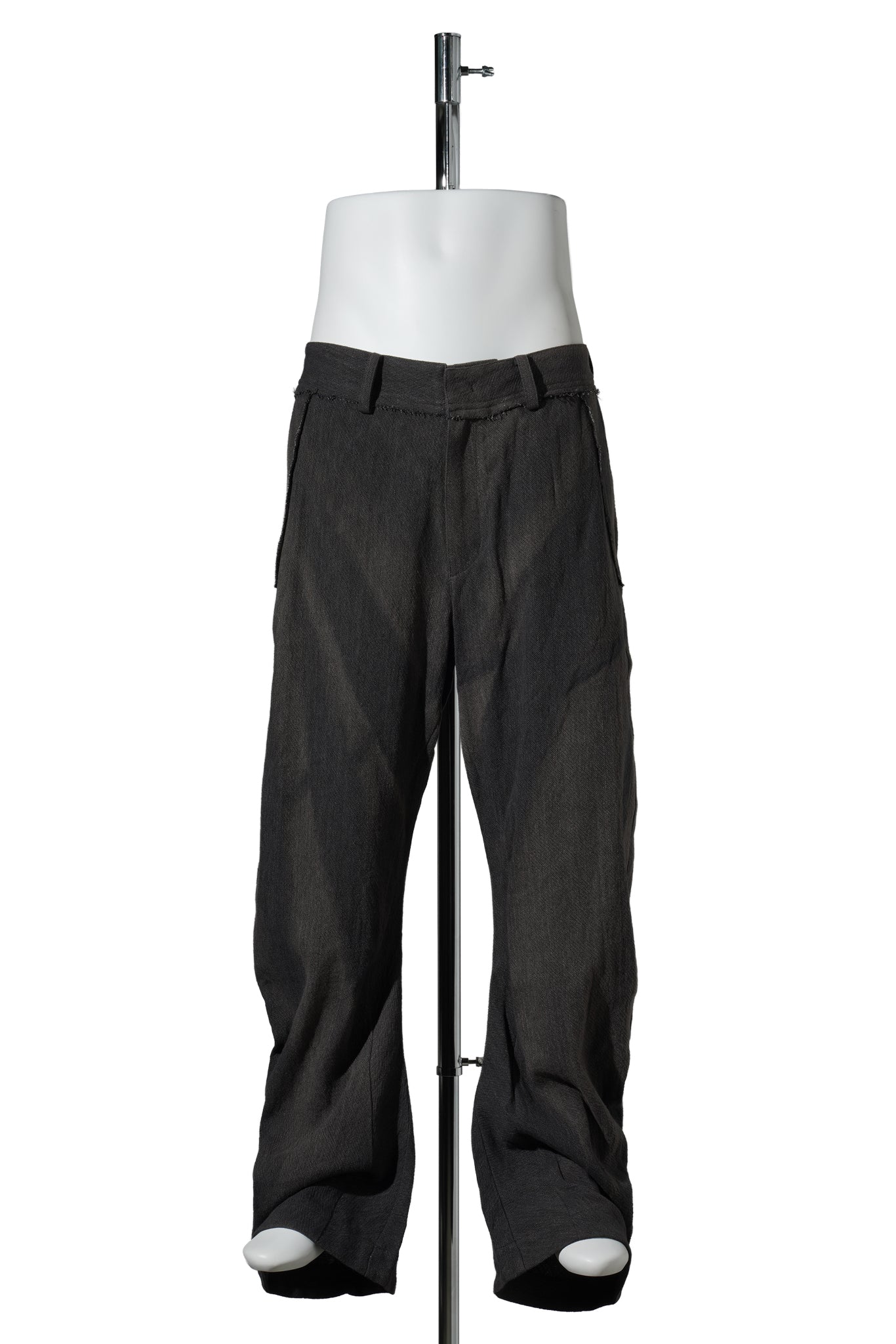 SUN-BLEACHED CURVED TROUSERS / BLACK
