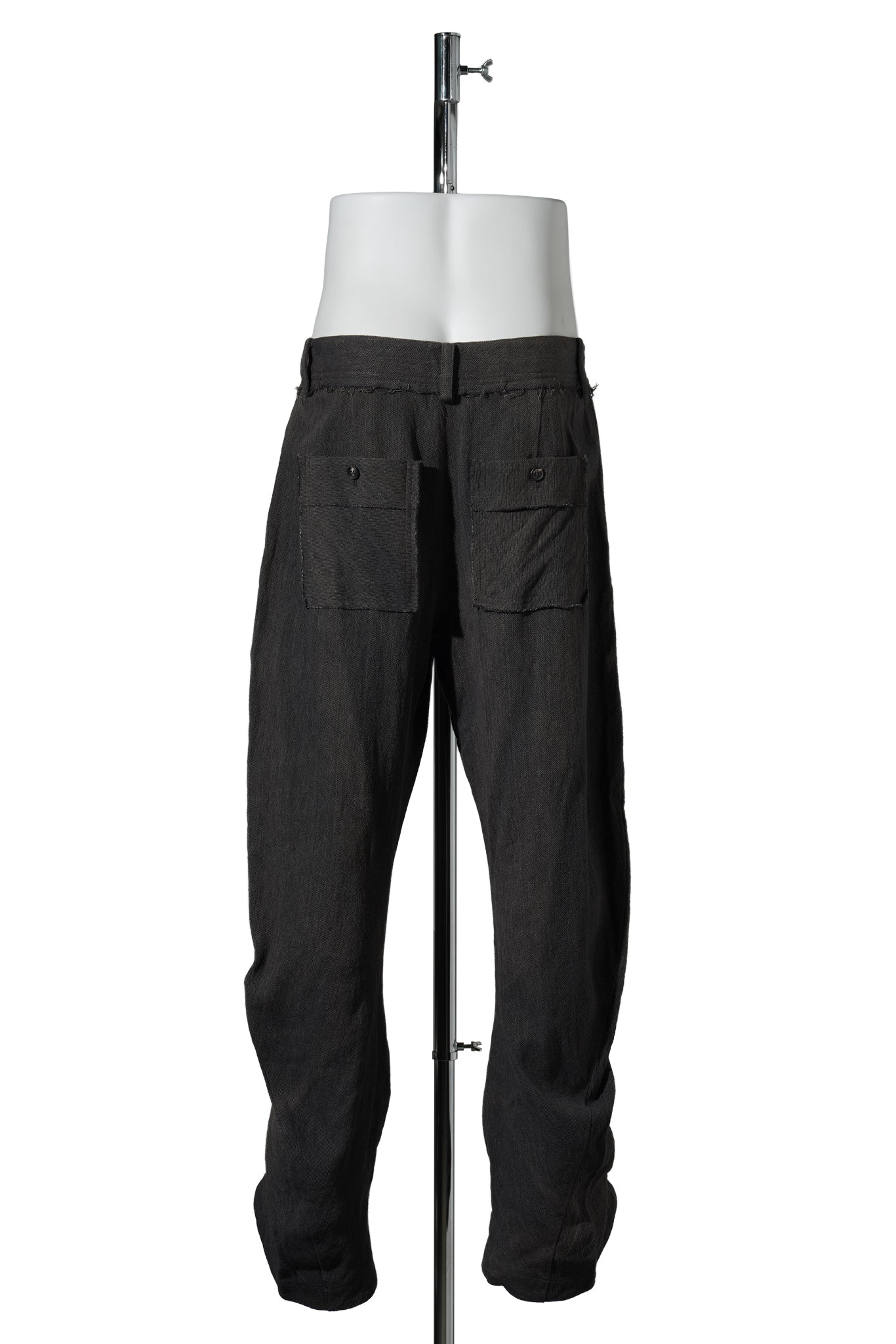 SUN-BLEACHED CURVED TROUSERS / BLACK