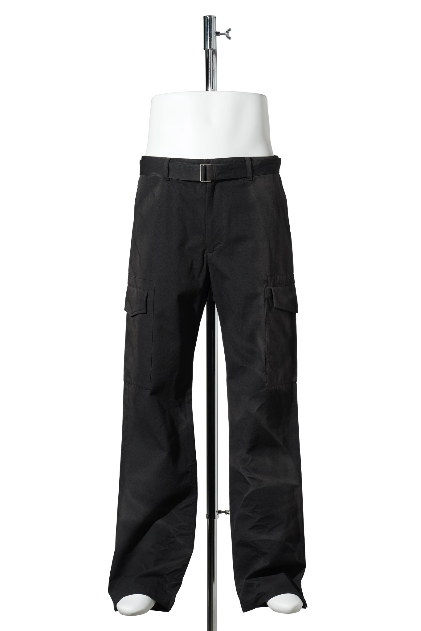 SUN-BLEACHED BELTED TROUSERS / BLACK