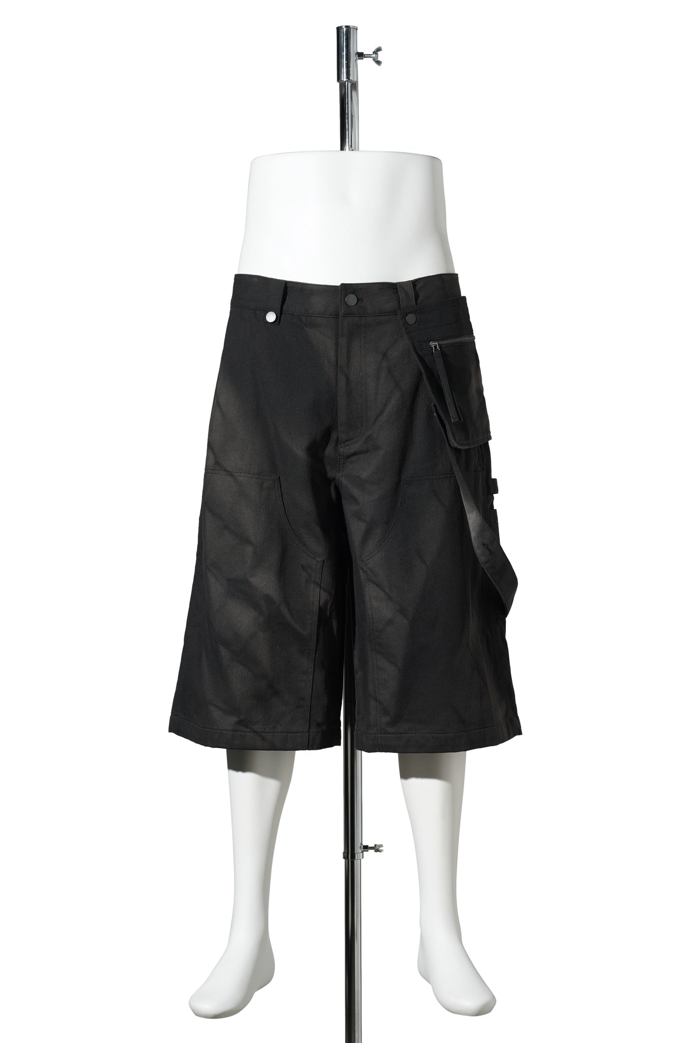 SUN-BLEACHED WORK HALF TROUSERS / BLACK