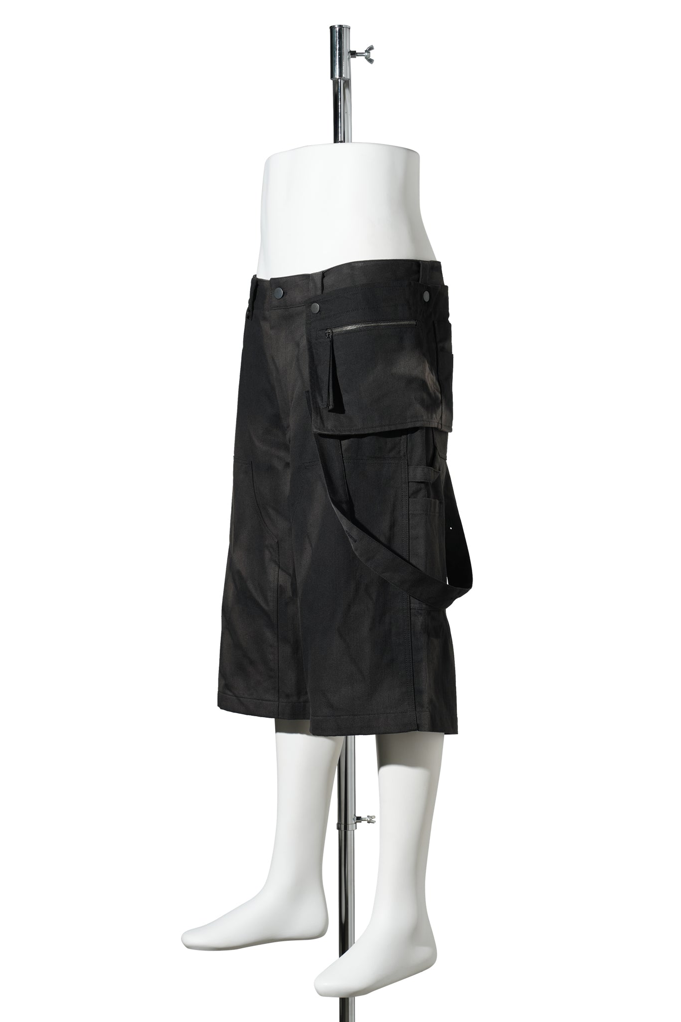 SUN-BLEACHED WORK HALF TROUSERS / BLACK