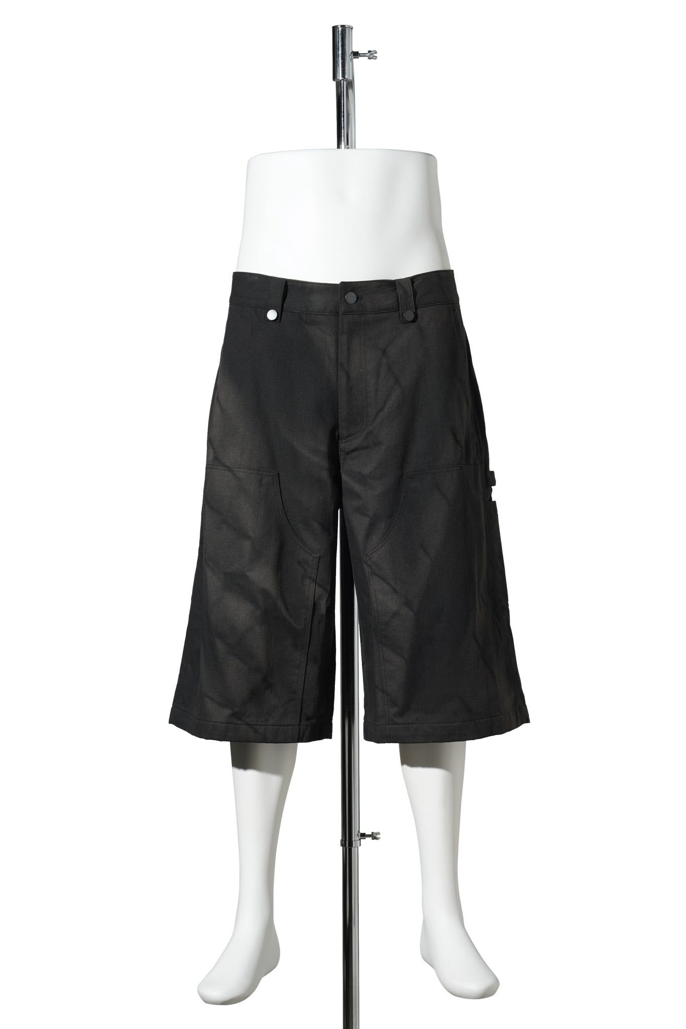 SUN-BLEACHED WORK HALF TROUSERS / BLACK