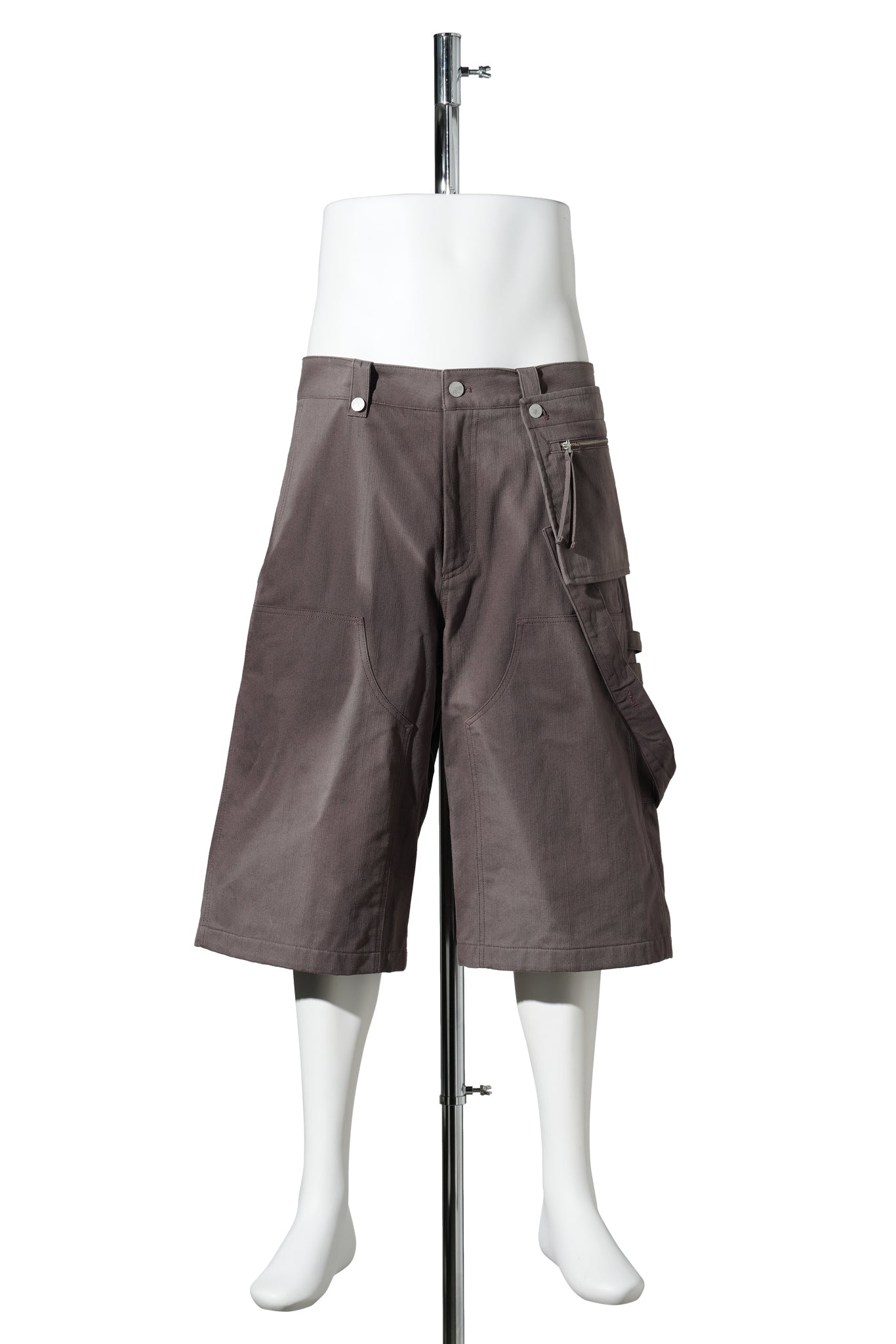 SUN-BLEACHED WORK HALF TROUSERS / BROWN