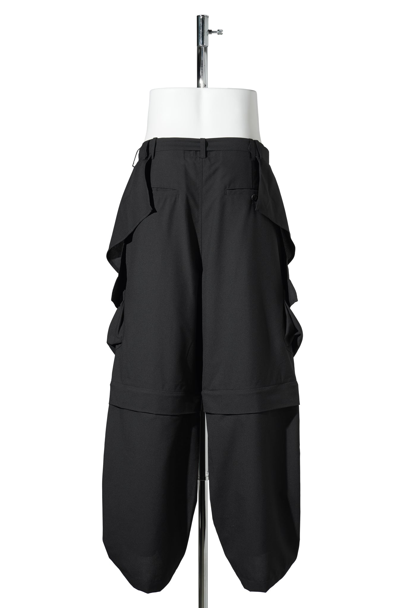 DETACHABLE DRAPED TROUSERS / BLACK