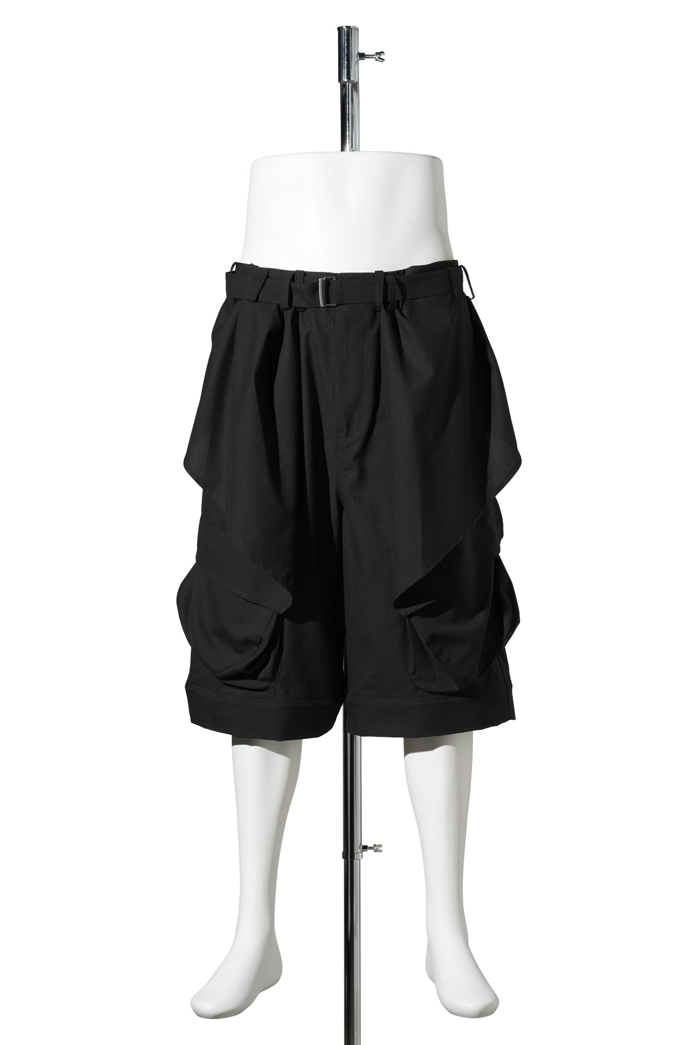 DETACHABLE DRAPED TROUSERS / BLACK