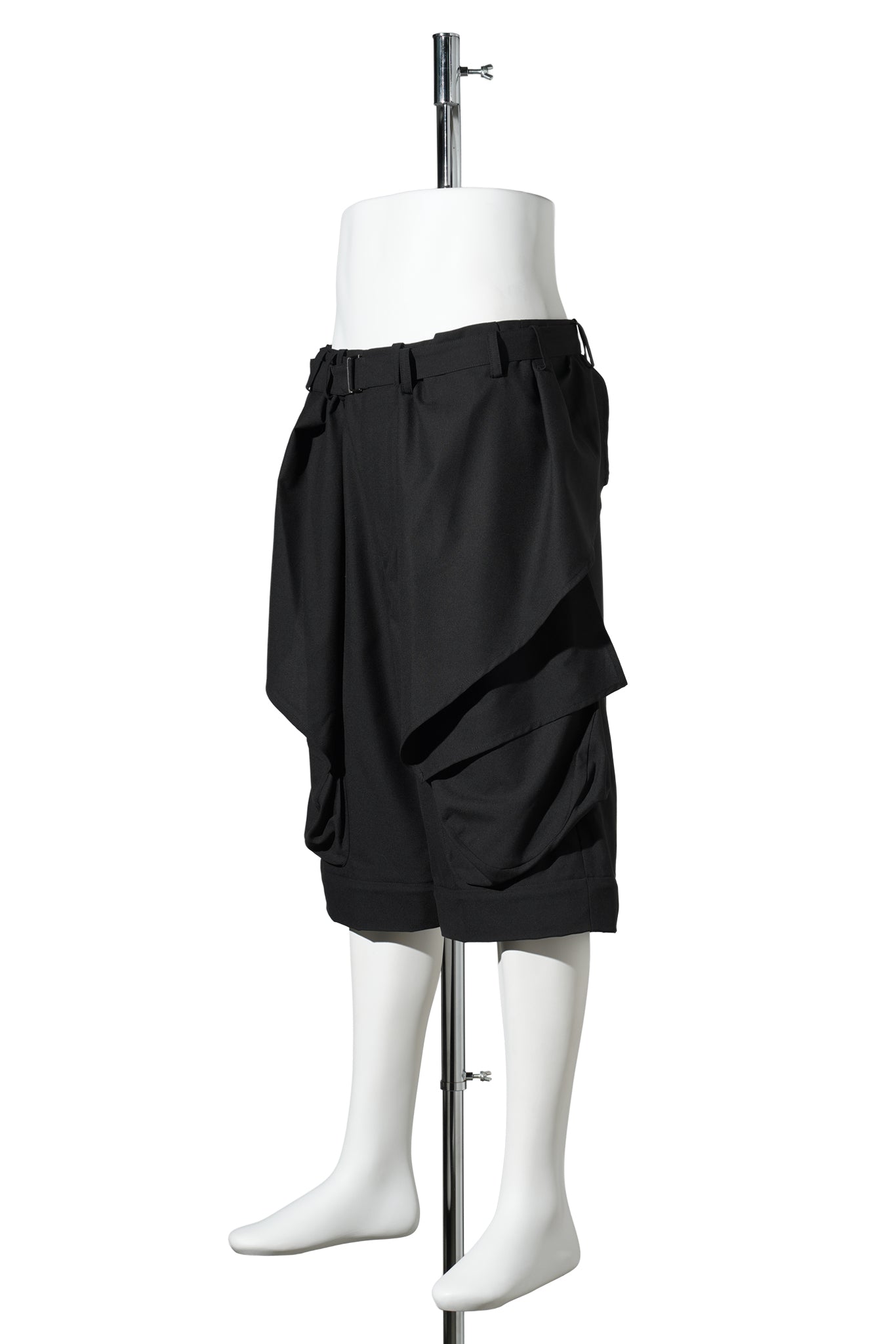 DETACHABLE DRAPED TROUSERS / BLACK