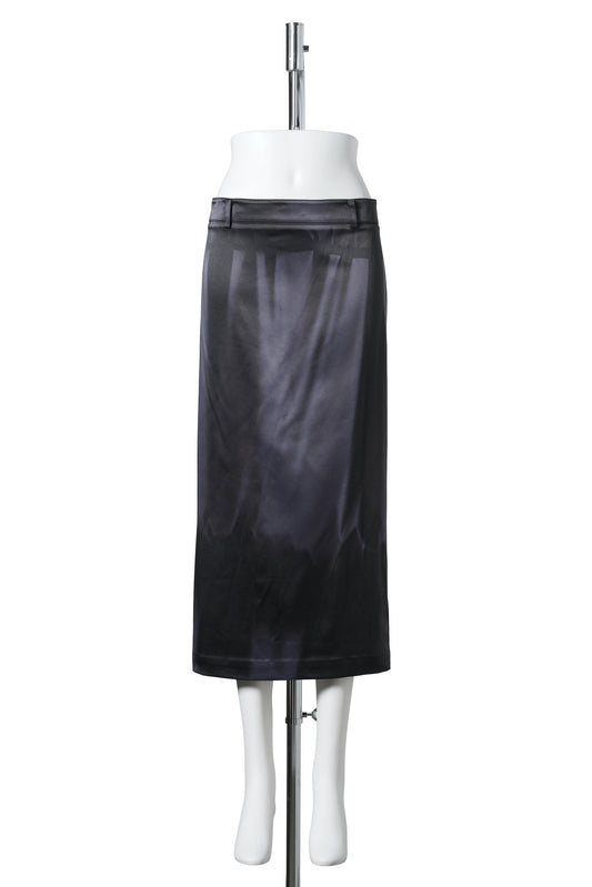 SUN-BLEACHED SATIN SKIRT / BLACK