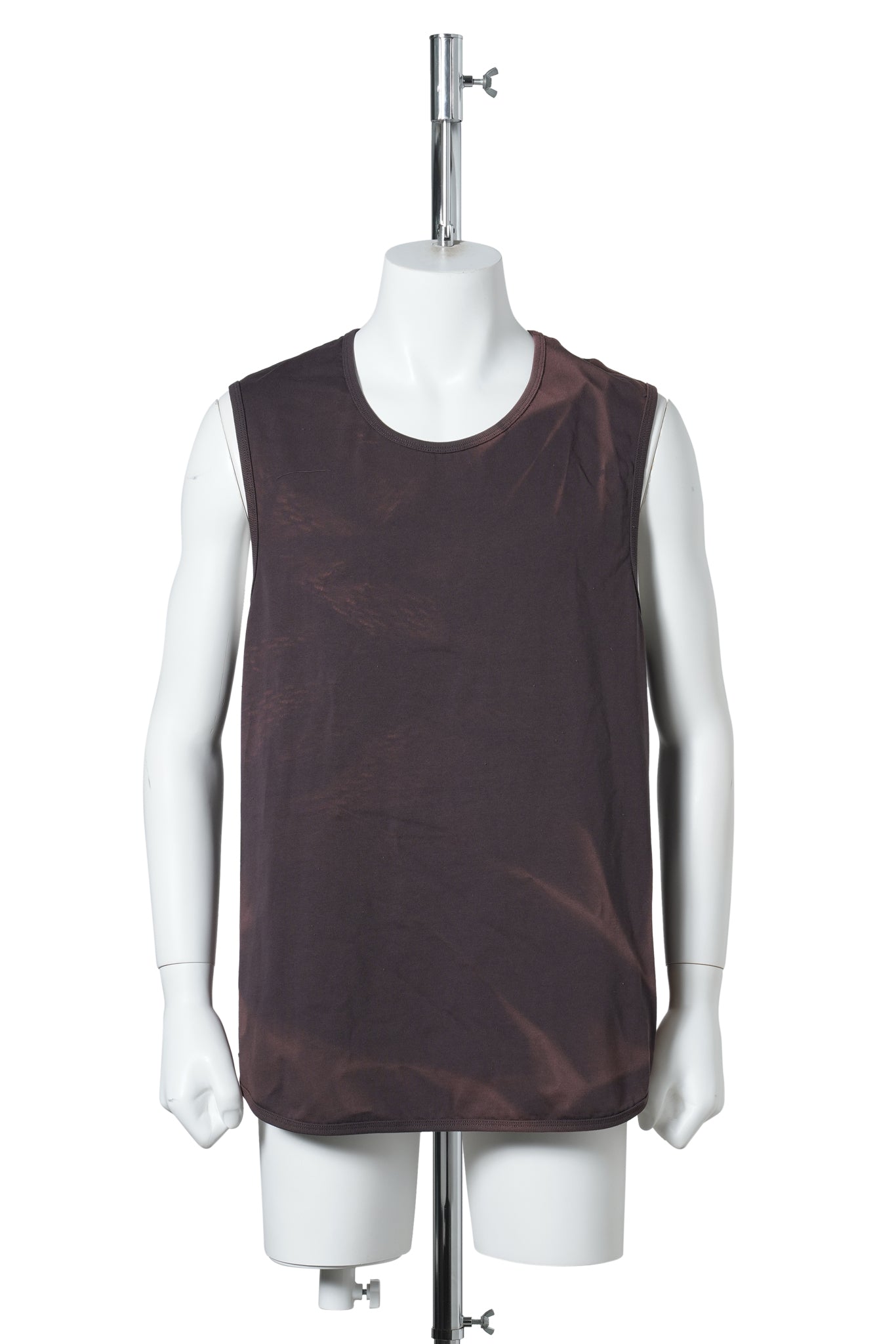 SUN-BLEACHED LAYERED NET HOODIE / BROWN