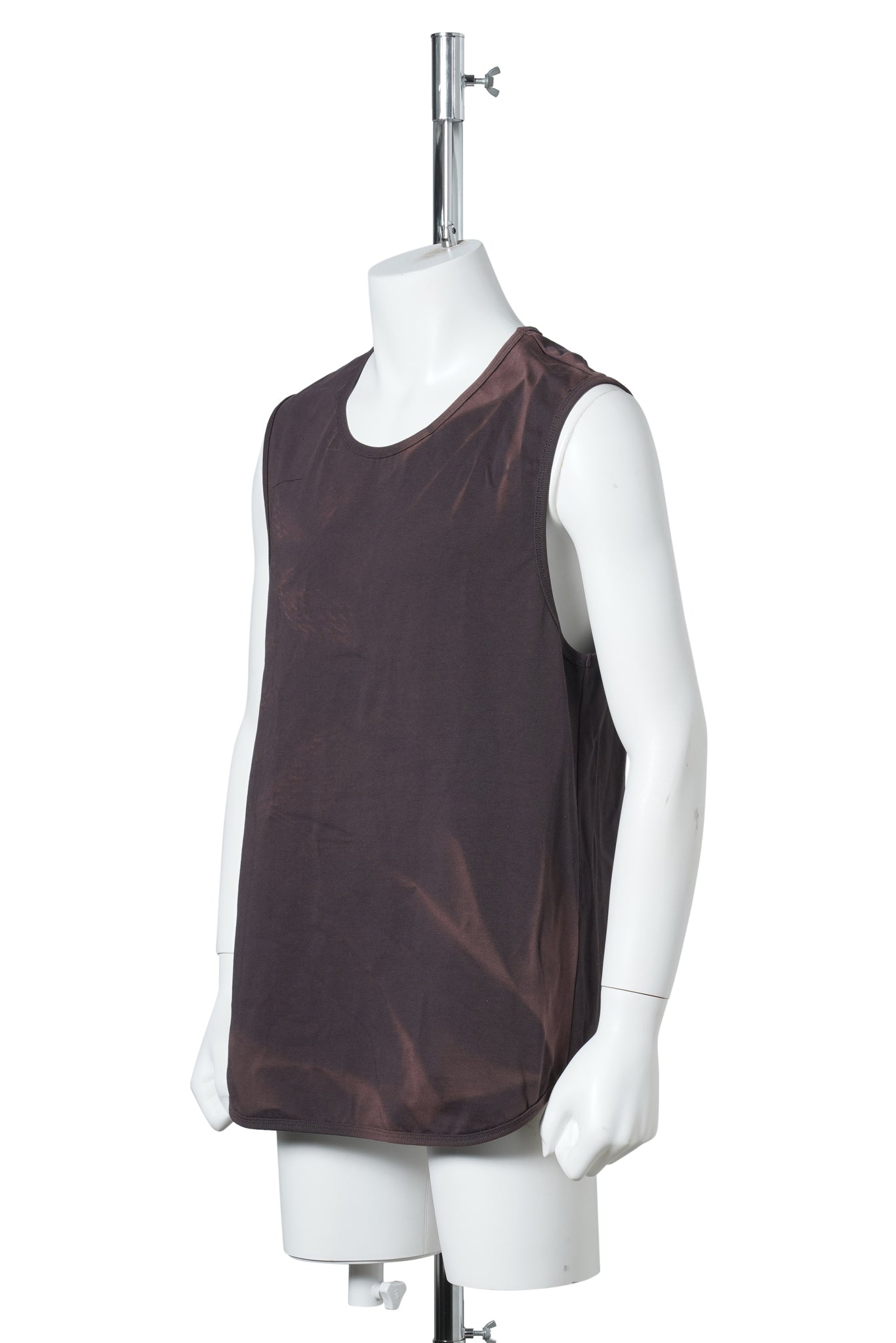 SUN-BLEACHED LAYERED NET HOODIE / BROWN