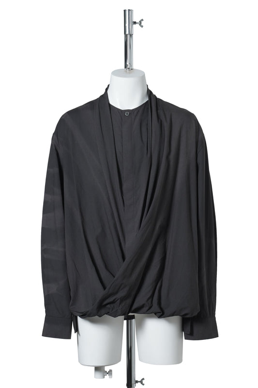 SUN-BLEACHED DRAPED SHIRT / BLACK