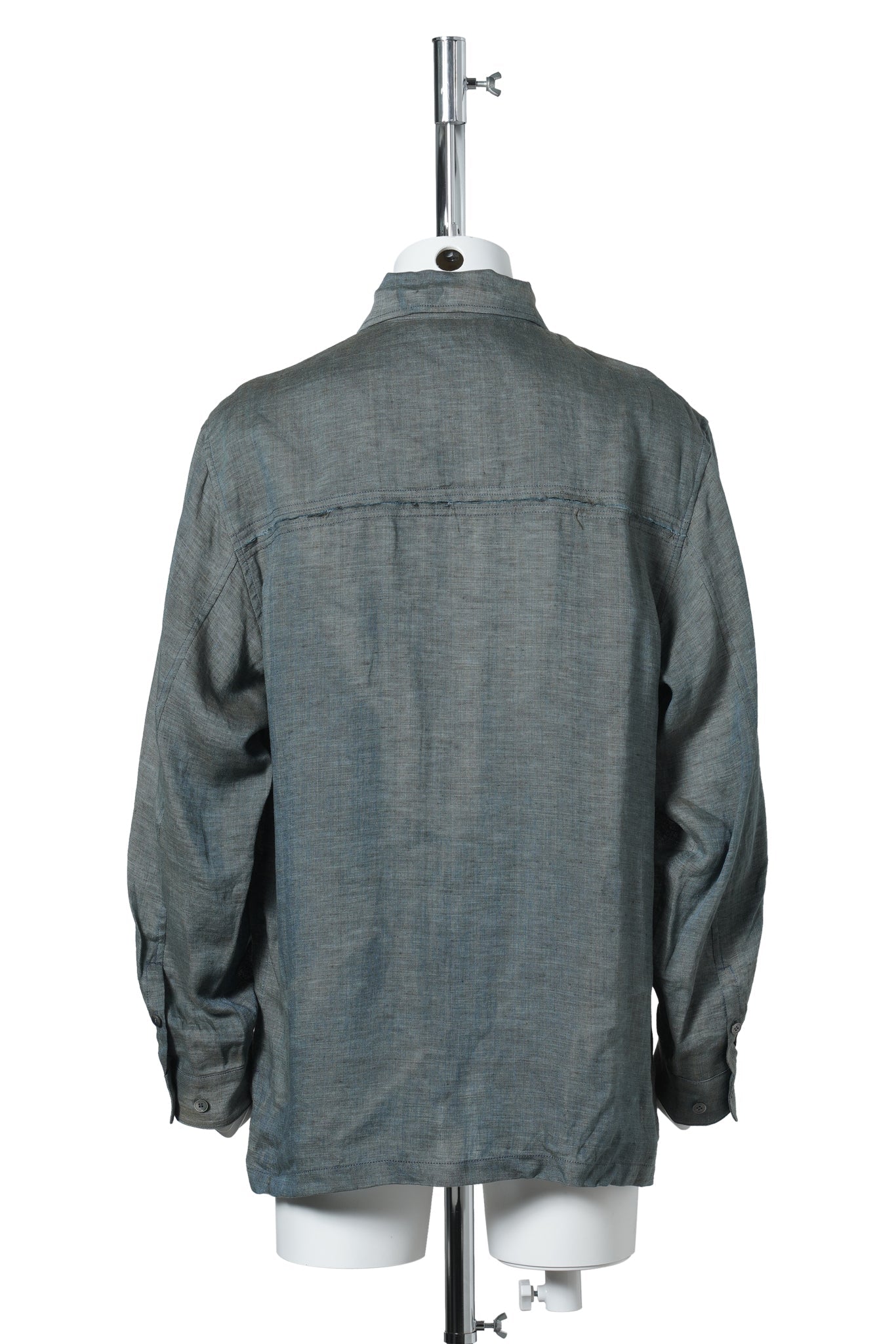 SUN-BLEACHED RAW EDGED SHIRT / GREEN