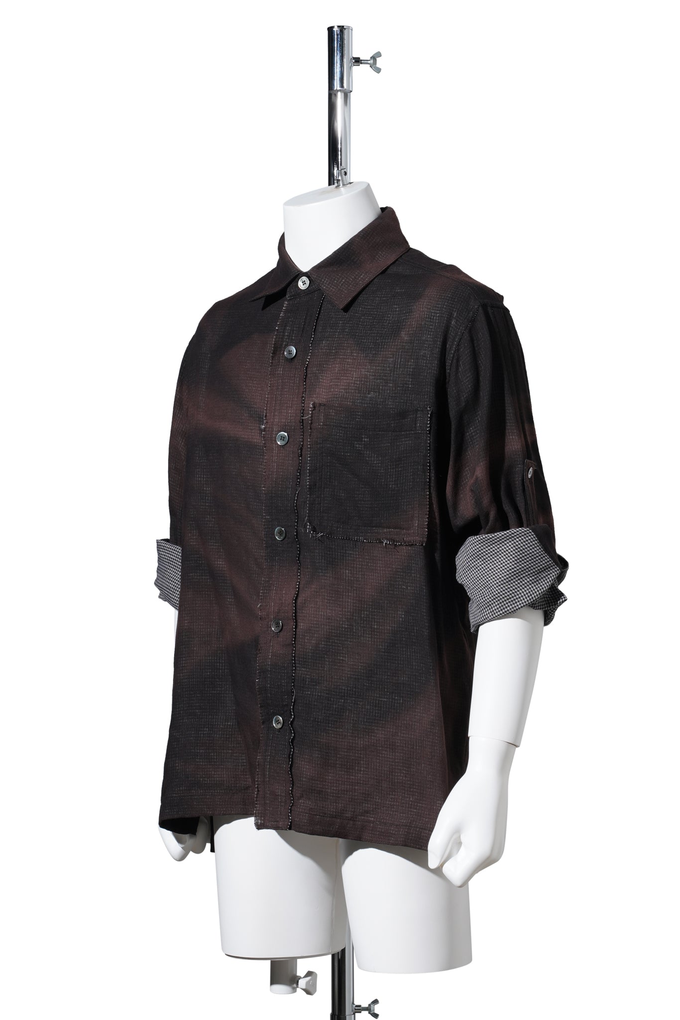 SUN-BLEACHED STRAP DETAILED SHIRT / BLACK